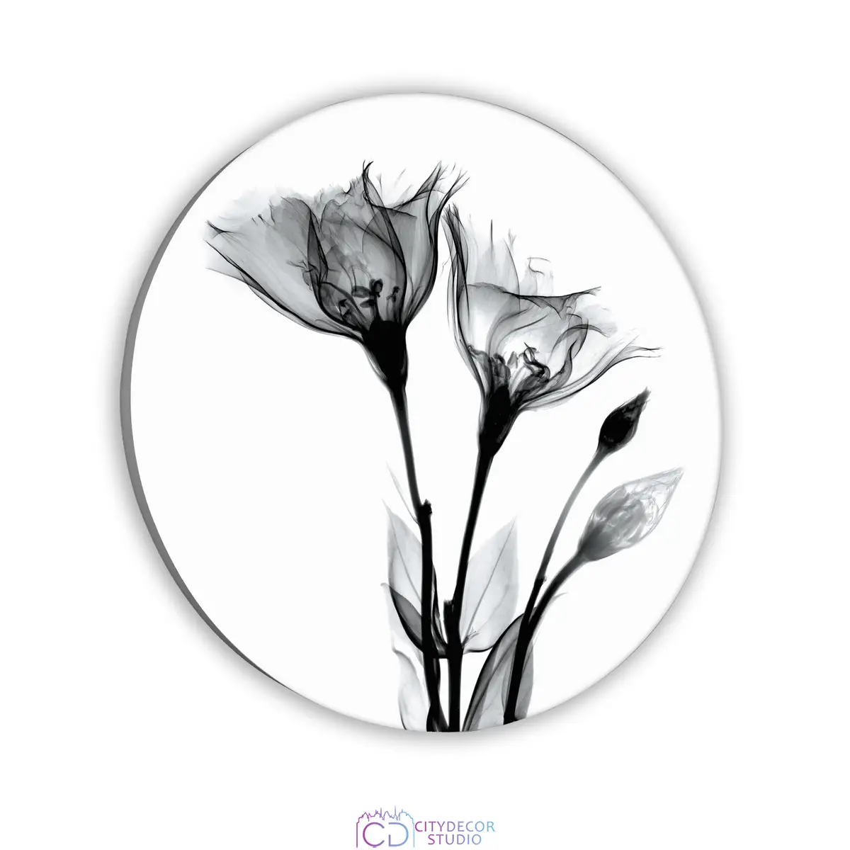 Картина-мегаборд круглая Citydecor Flowers 2