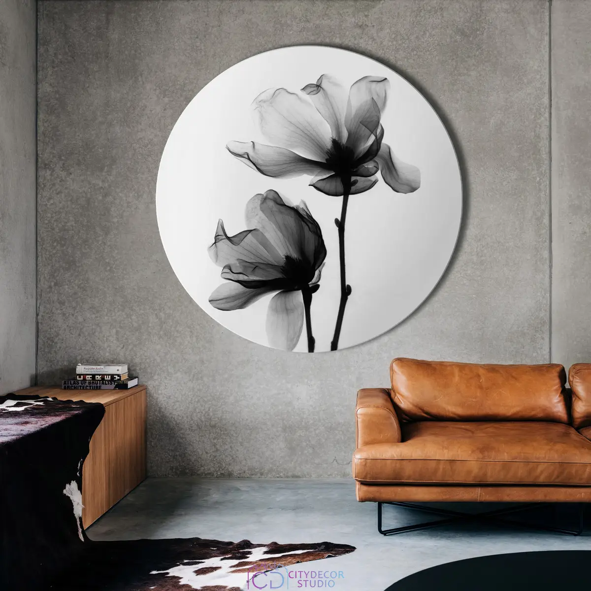 Картина-мегаборд круглая Citydecor Flowers 3