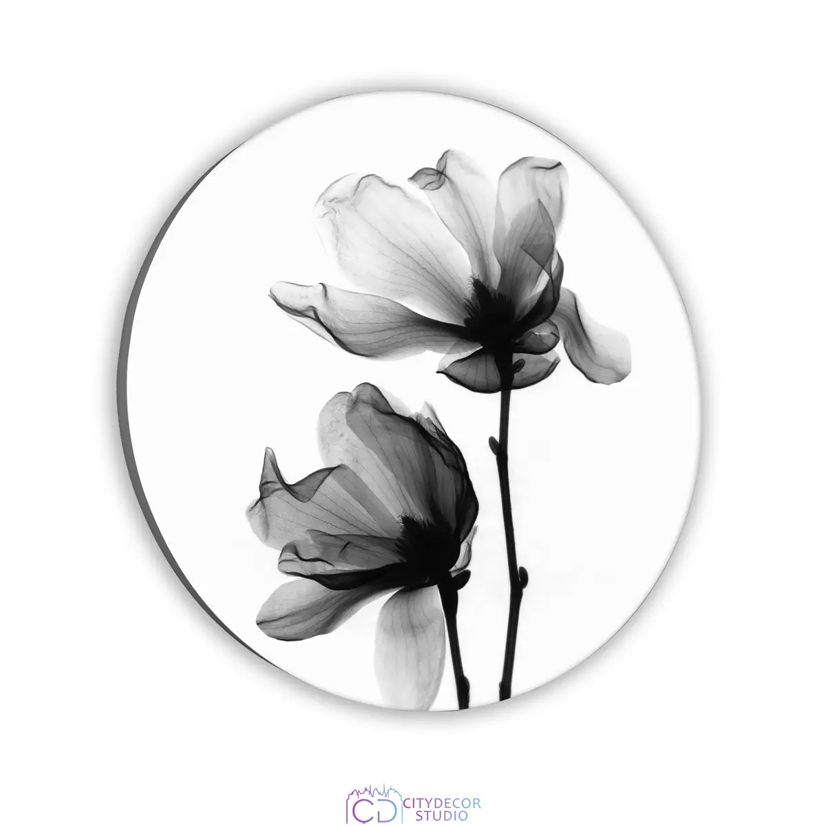 Картина-мегаборд круглая Citydecor Flowers 3