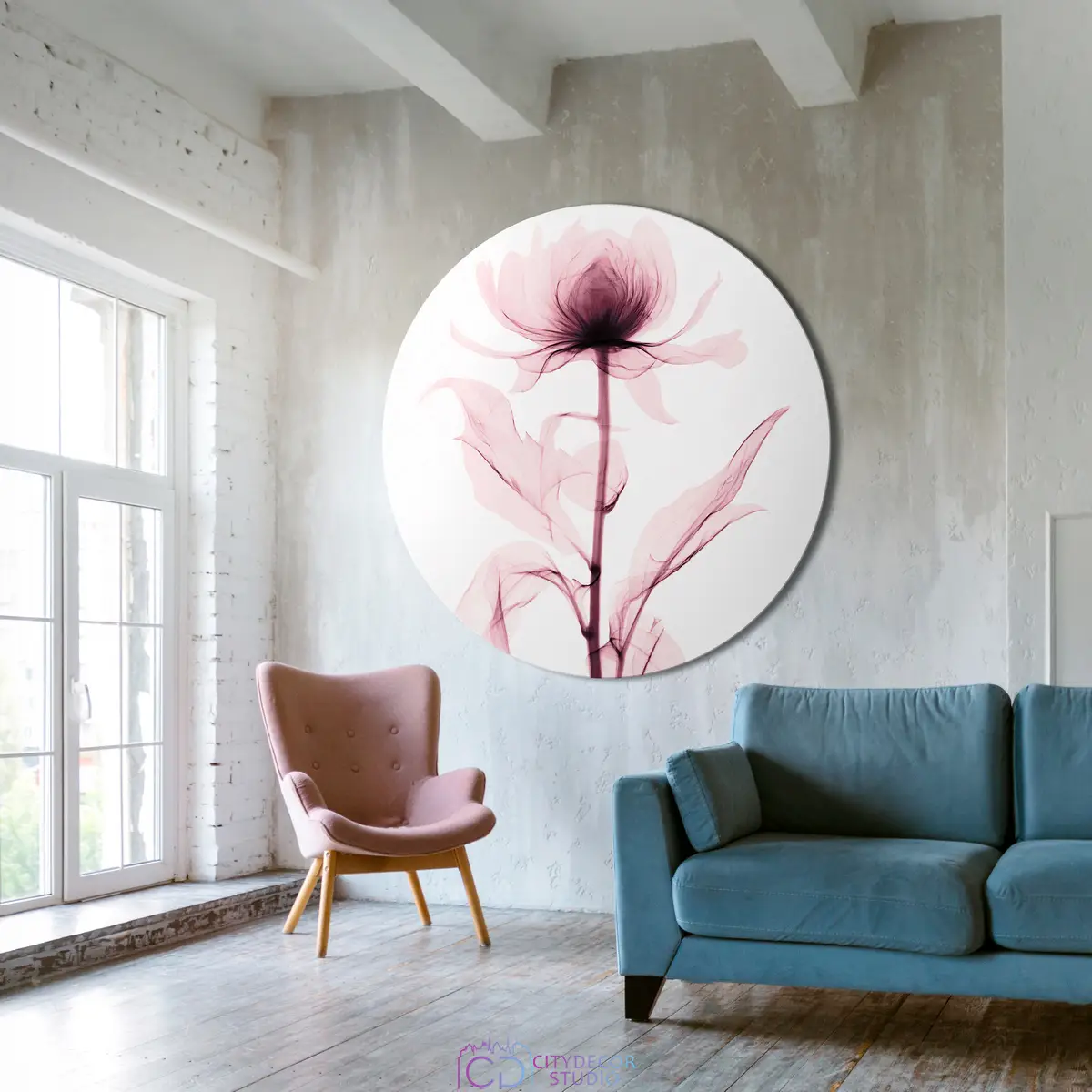 Картина-мегаборд круглая Citydecor Flowers 4