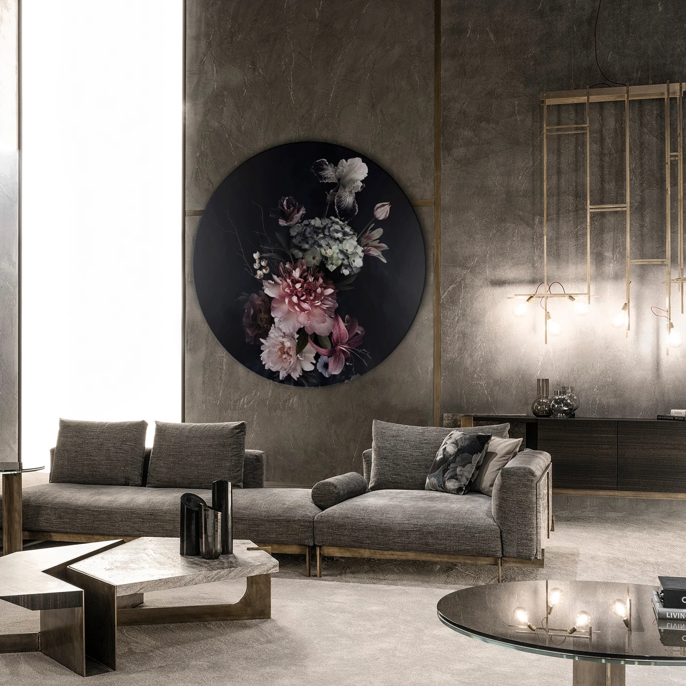 Картина-мегаборд круглая Citydecor Flowers 9