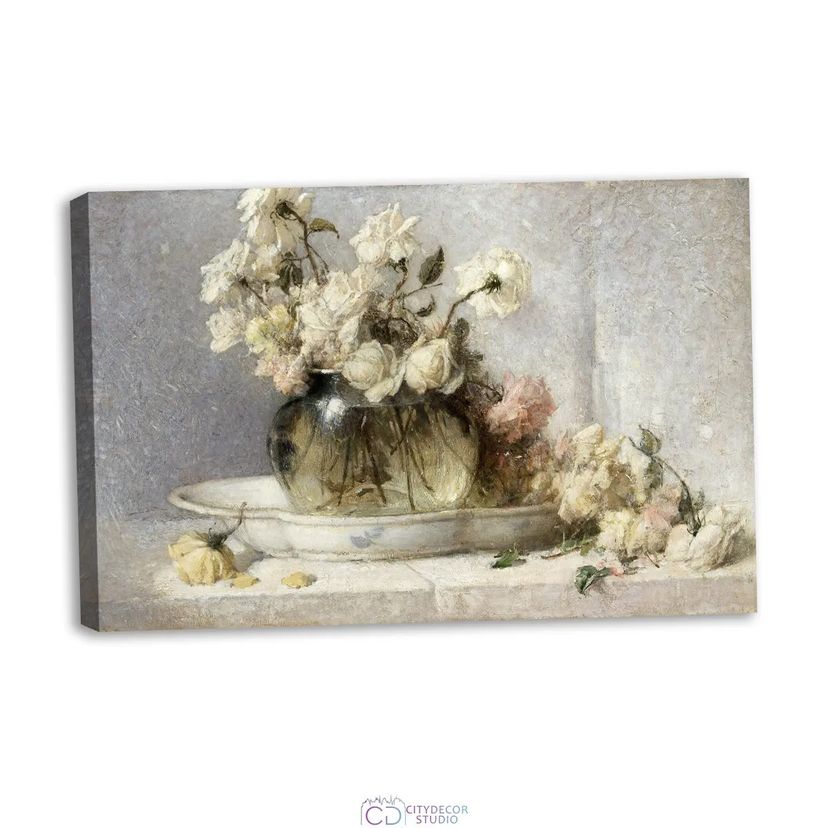 Модульная картина Citydecor "Розы", Джон Фергюсон Вейр. Репродукция, арт.1.225 (1 модуль) 60x90 см