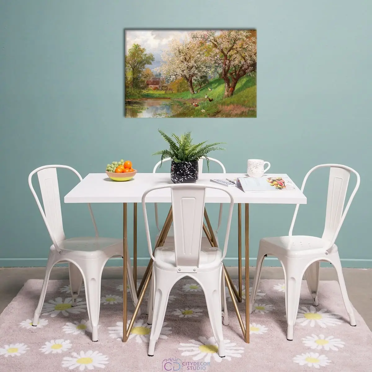 Модульная картина Citydecor "Весна в деревне", Алоис Арнеггер. Репродукция, арт. 1.251 (1 модуль) 60x90 см
