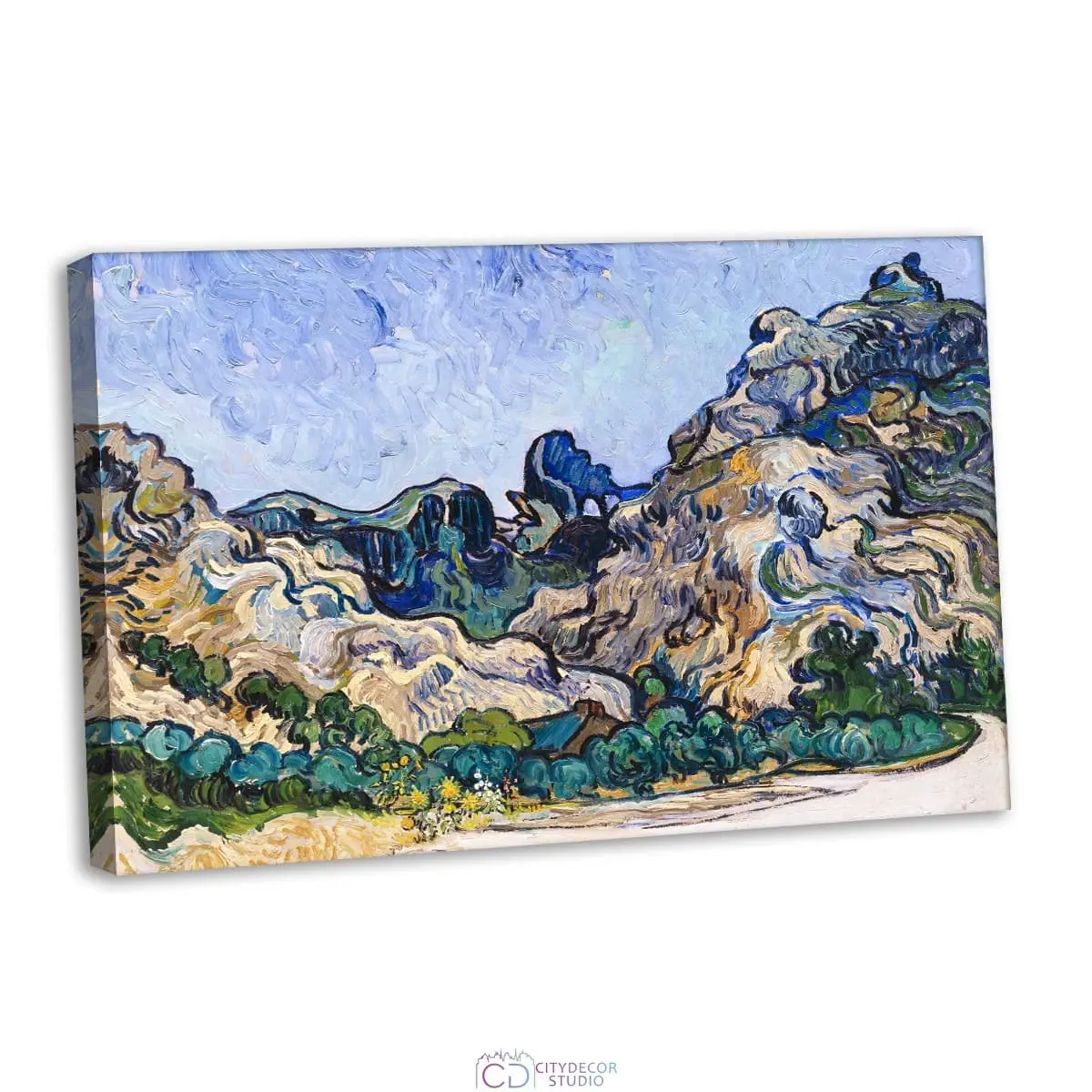 Модульная картина Citydecor &quot;Горы в Сен-Реми&quot;, Винсент ван Гог. Репродукция, арт. 1.274 (1 модуль) 60x90 см