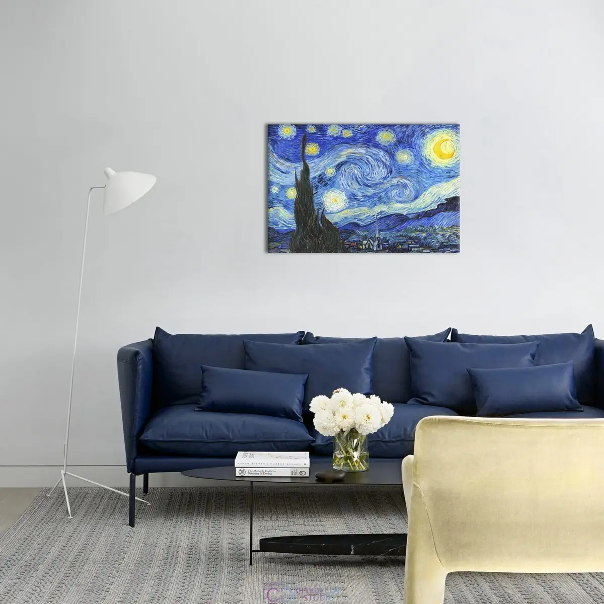 Модульная картина Citydecor "Звездная ночь", Винсент ван Гог. Репродукция, арт. 1.276 (1 модуль) 60x90 см