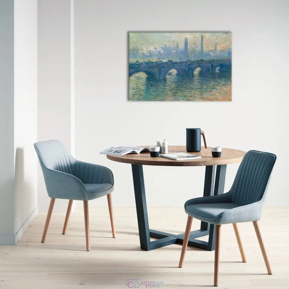 Модульная картина Citydecor "Мост Ватерлоо", Клод Моне. Репродукция, арт. 1.295 (1 модуль) 60x90 см