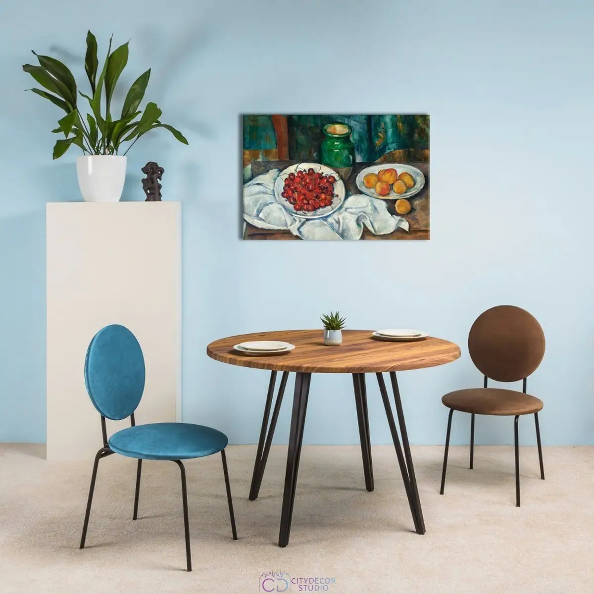 Модульная картина Citydecor &quot;Натюрморт с вишней и персиками&quot;, Поль Сезанн. Репродукция, арт. 1.314 (1 модуль) 60x90 см