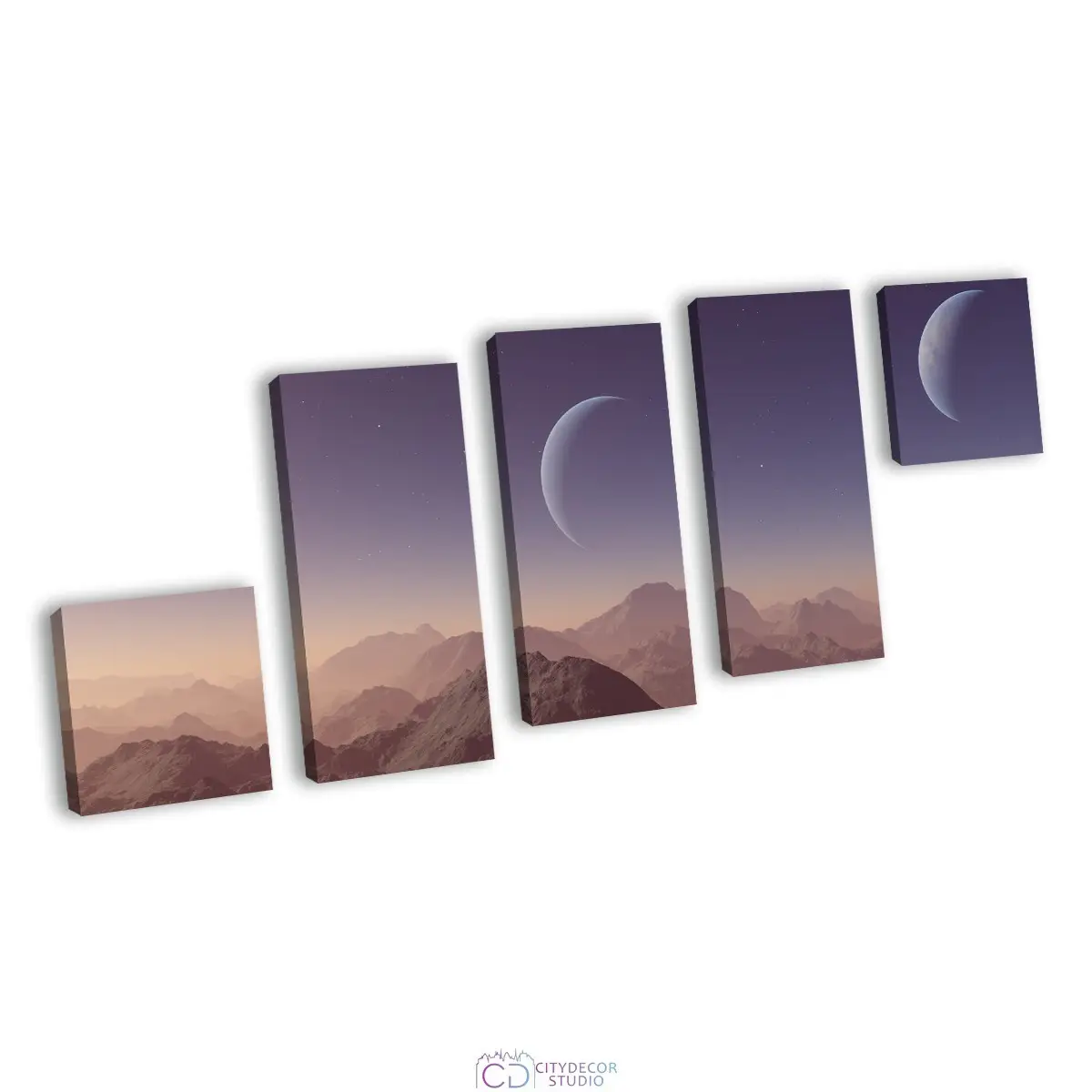Модульная картина Citydecor Абстракция арт. 10.9 (5 модулей) 85x197 см