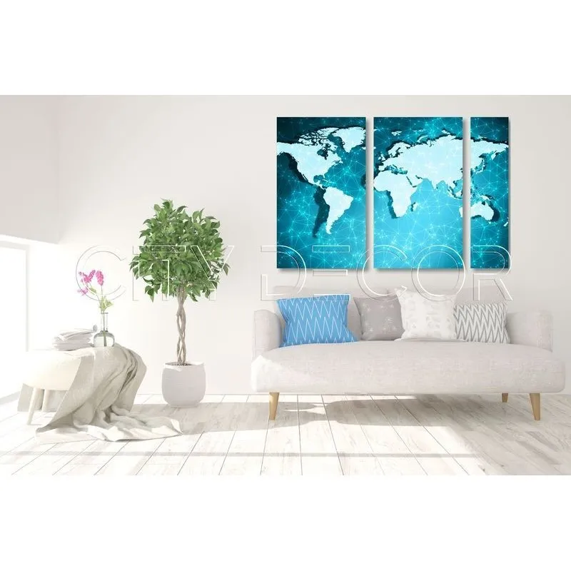 Модульная картина Citydecor Карты арт. 11.12 (3 модуля) 75x118 см