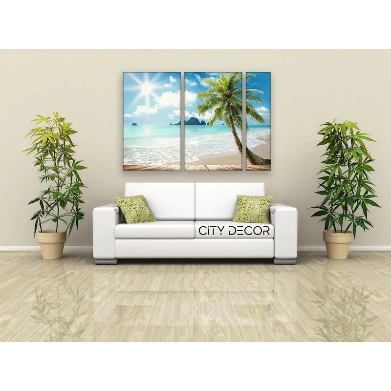 Модульная картина Citydecor Море/Водопады арт. 11.13 (3 модуля) 75x118 см