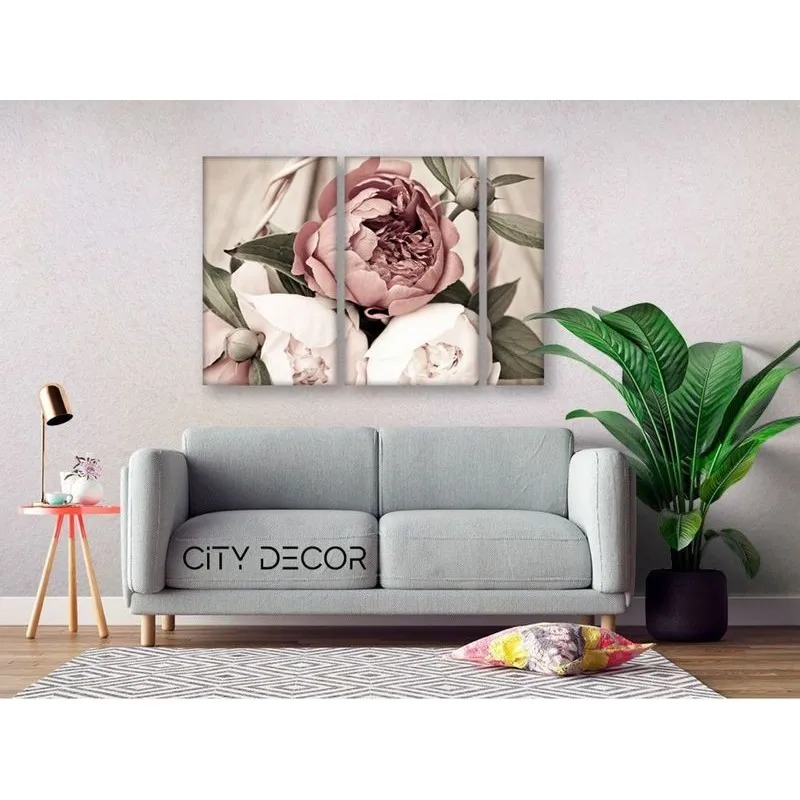 Модульная картина Citydecor Цветы/Растения арт. 11.19 (3 модуля) 75x118 см