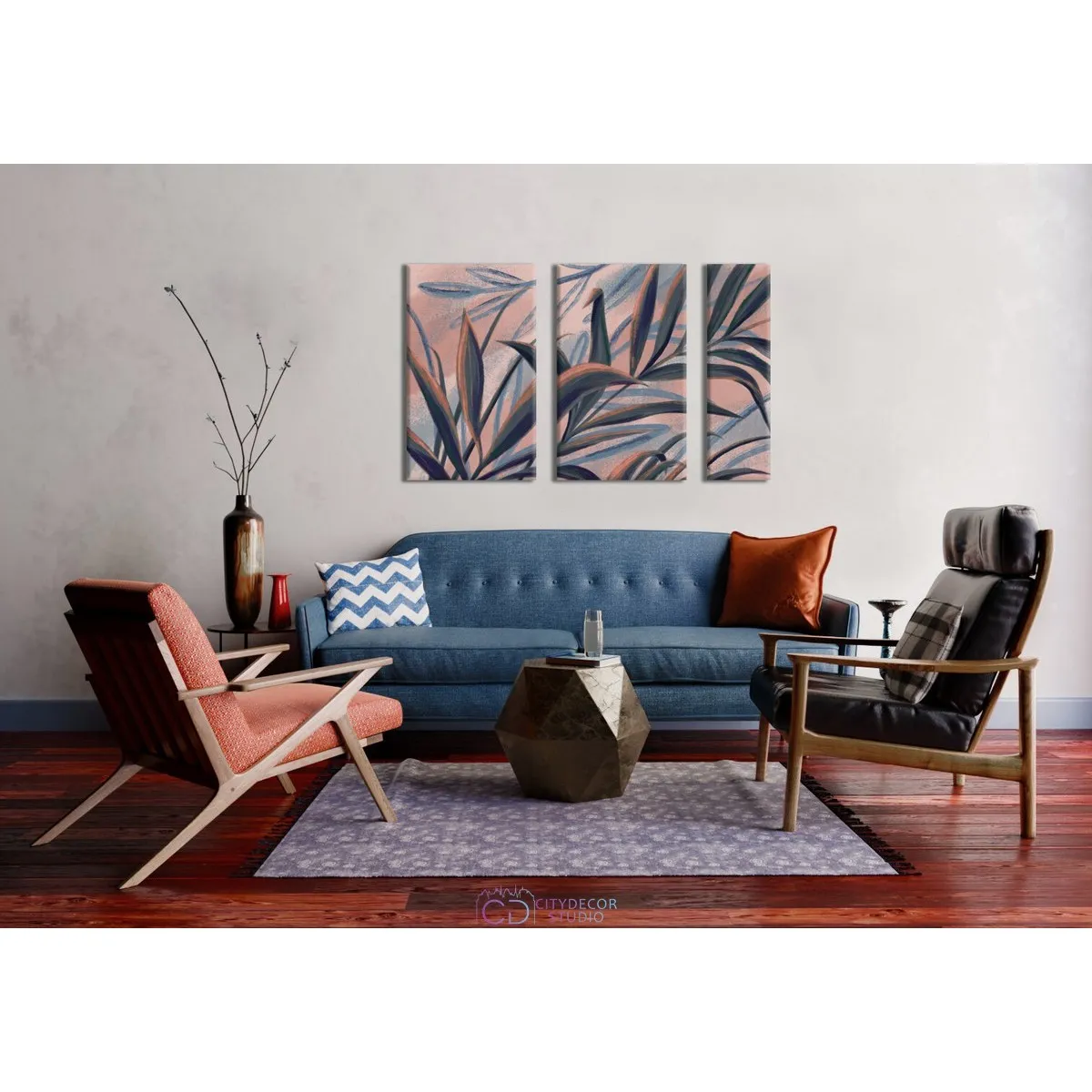 Модульная картина Citydecor Sunset арт. 11.39 (3 модуля) 75x118 см