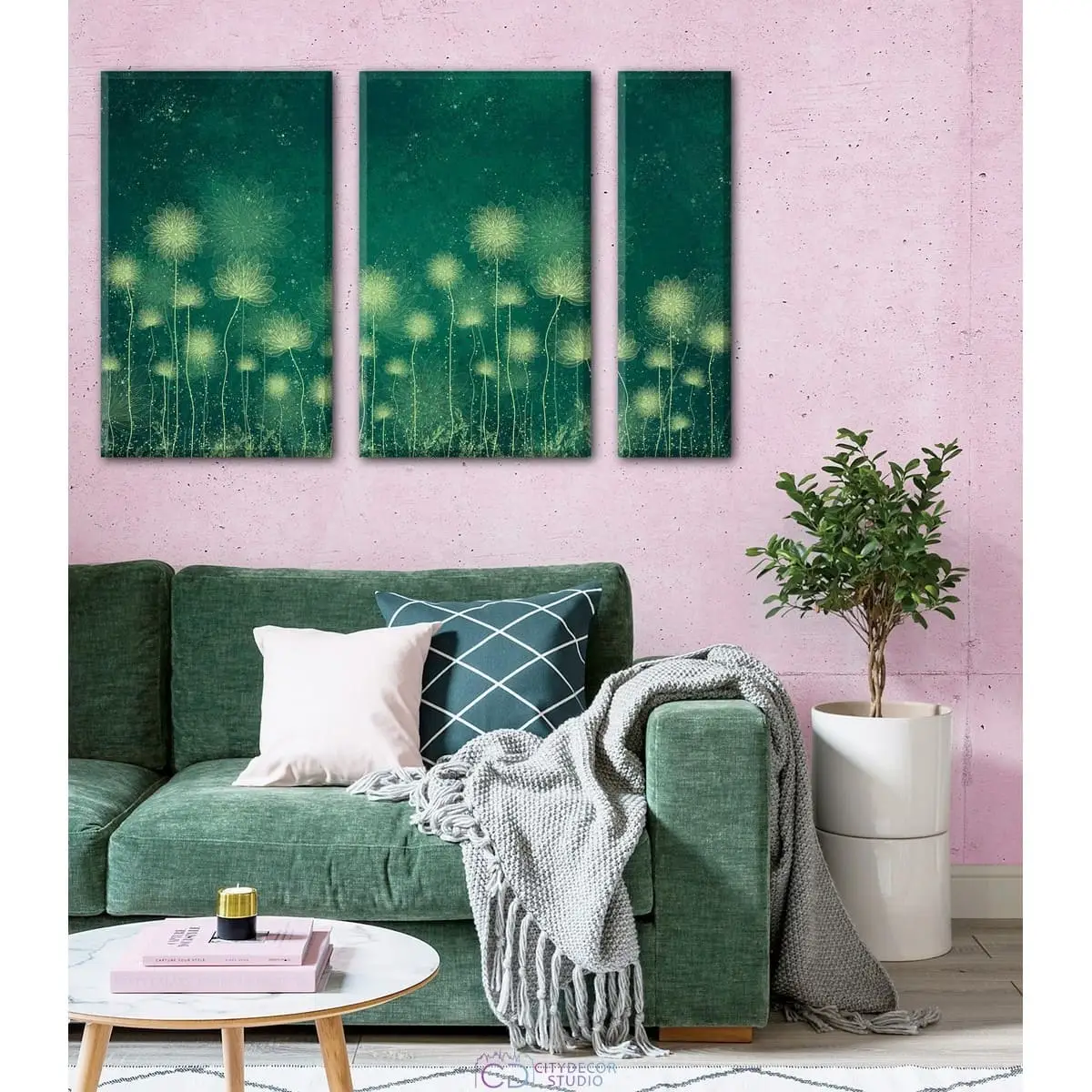 Дизайнерская модульная картина Citydecor Невесомость арт. 11.47 (3 модуля) 75x118 см