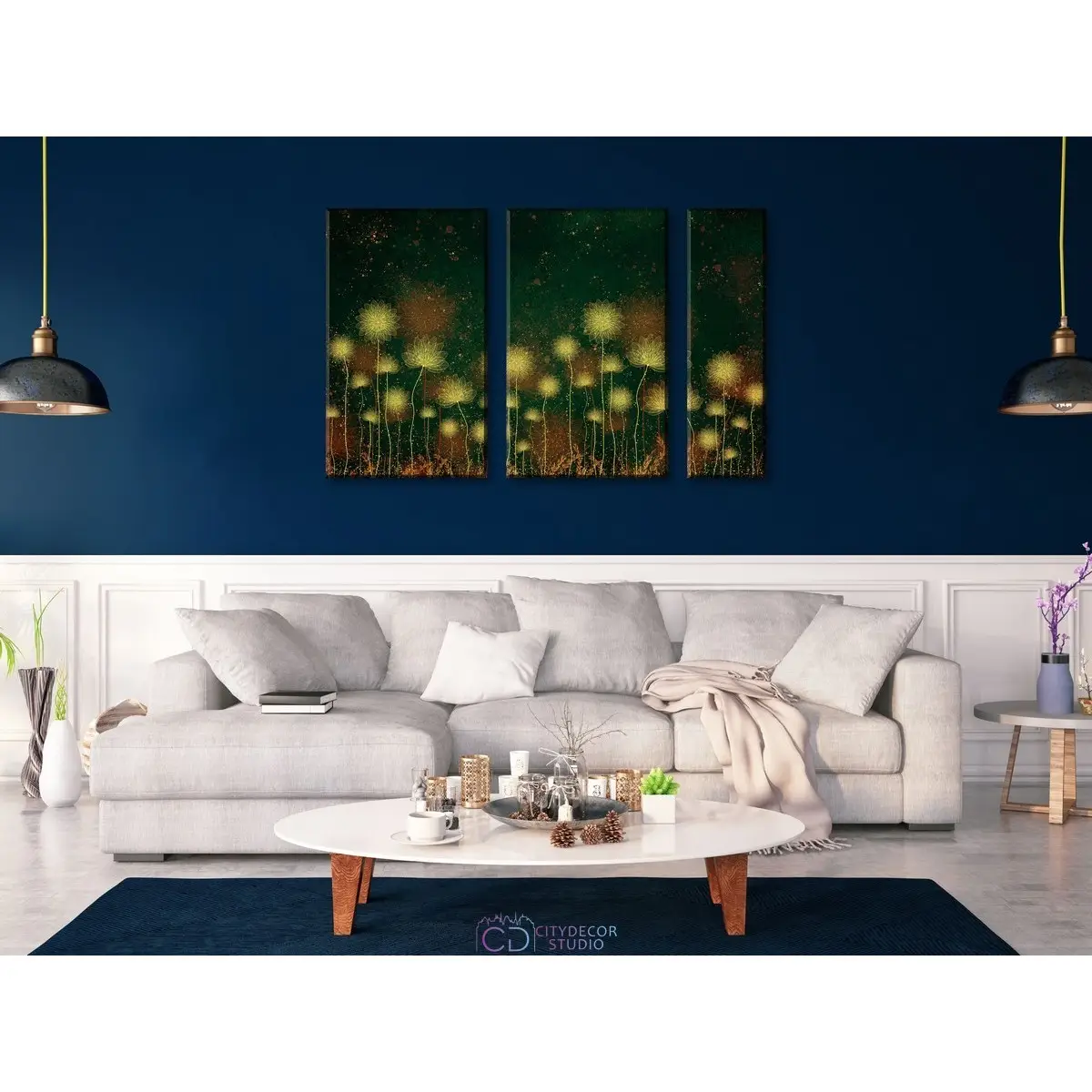 Дизайнерская модульная картина Citydecor Невесомость арт. 11.48 (3 модуля) 75x118 см
