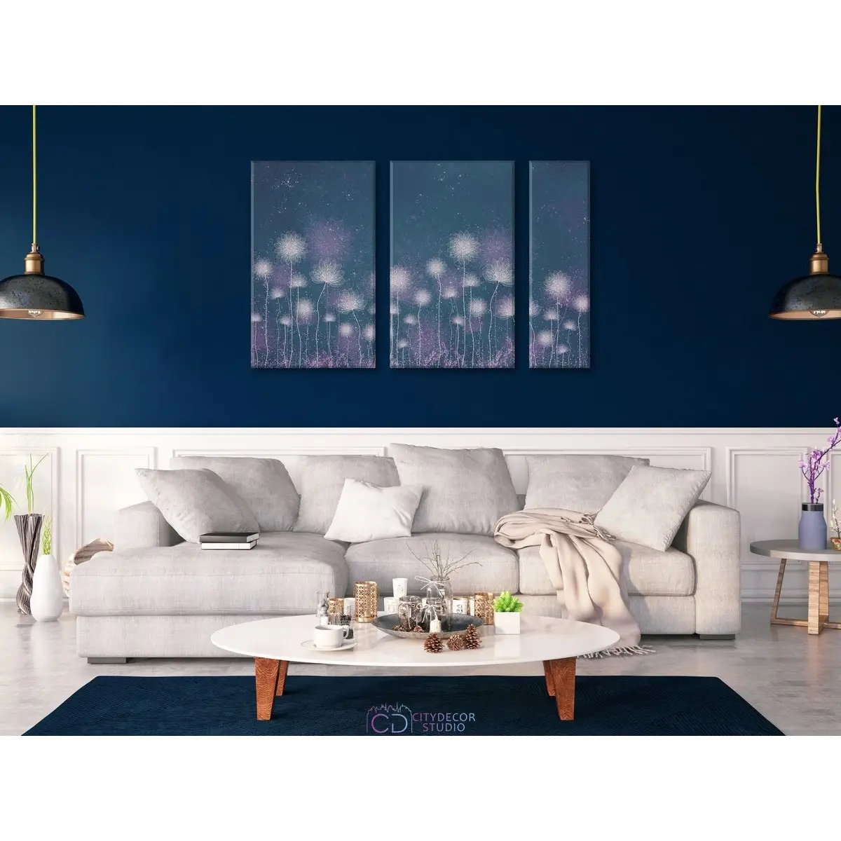Дизайнерская модульная картина Citydecor Невесомость арт. 11.49 (3 модуля) 75x118 см