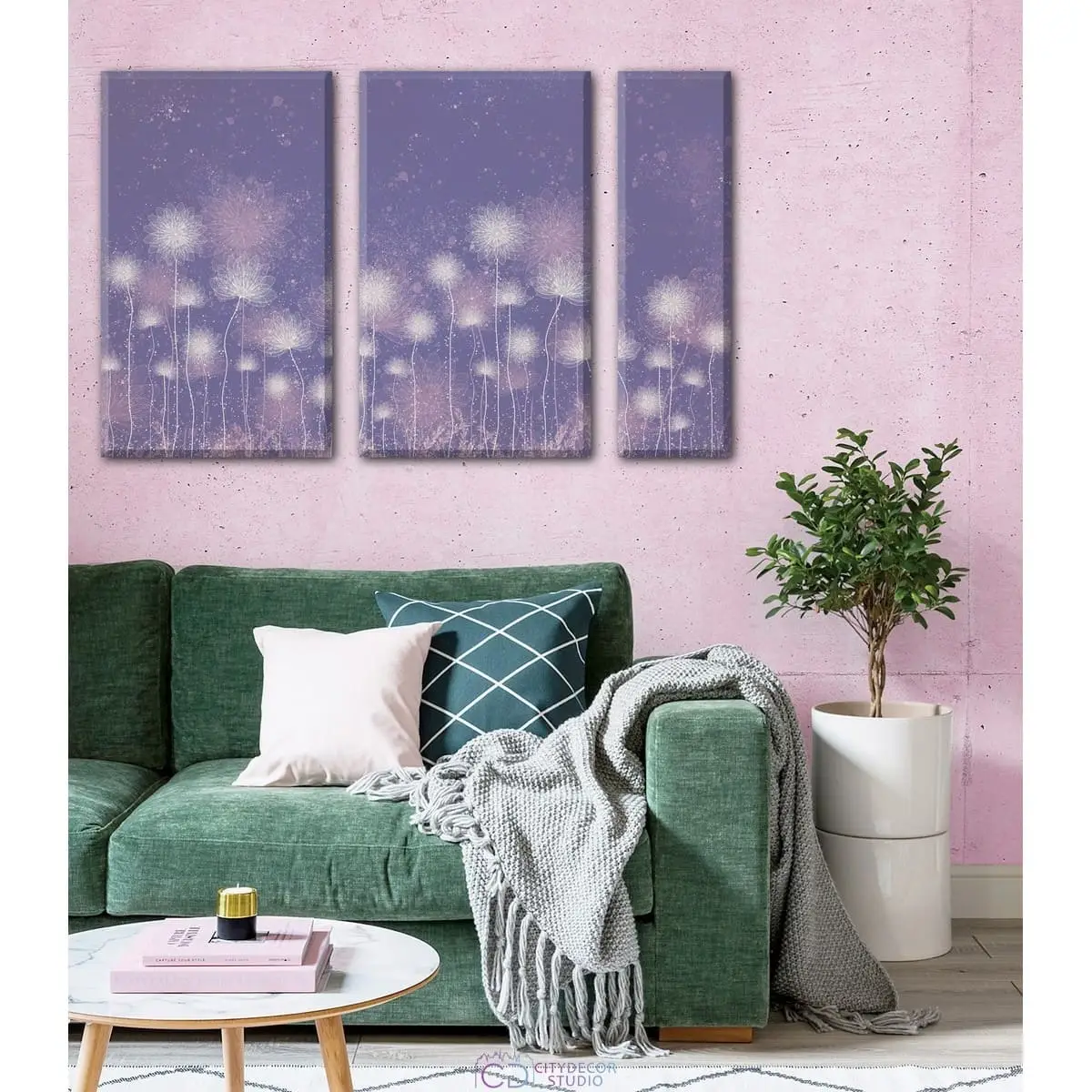 Дизайнерская модульная картина Citydecor Невесомость арт. 11.51 (3 модуля) 75x118 см