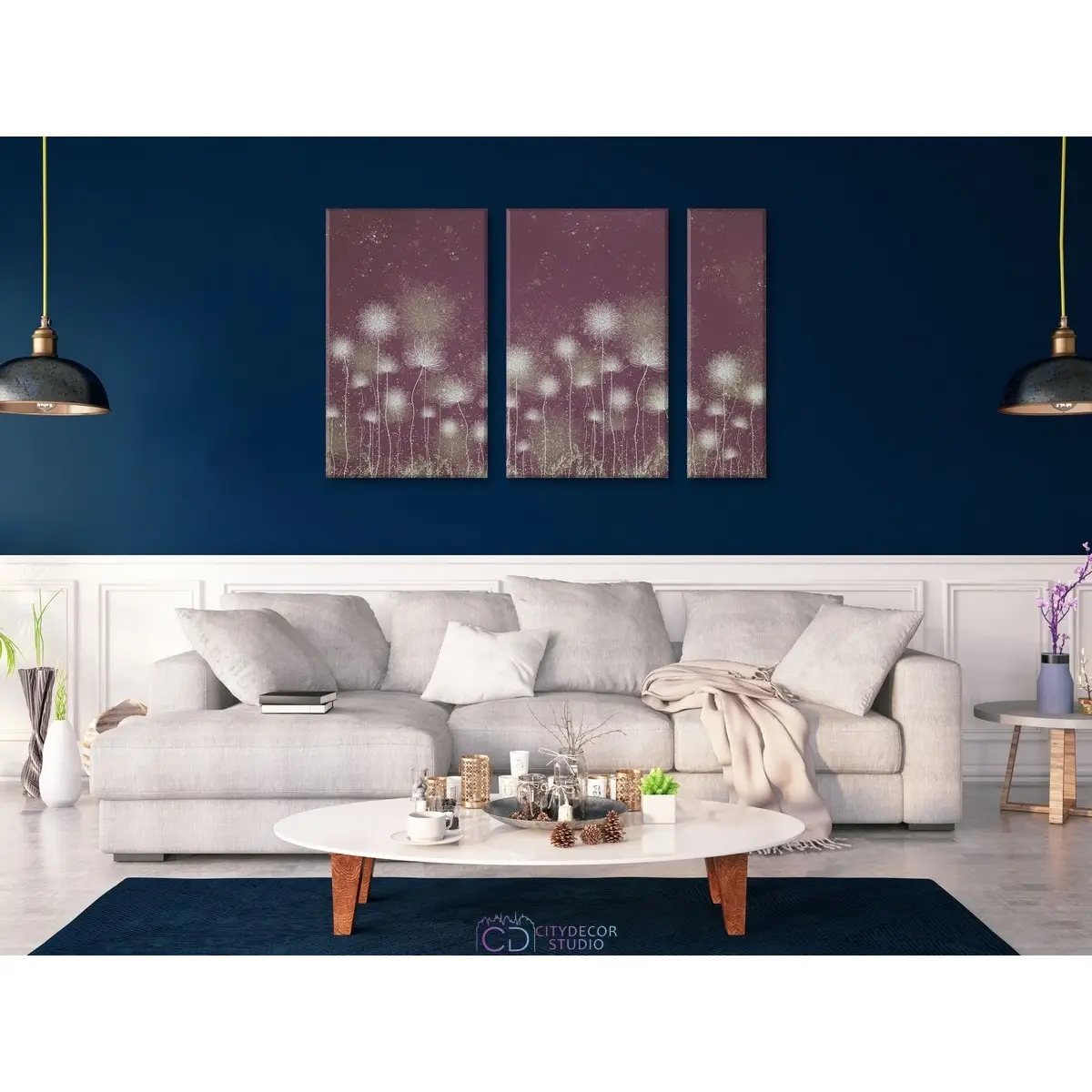Дизайнерская модульная картина Citydecor Невесомость арт. 11.52 (3 модуля) 75x118 см