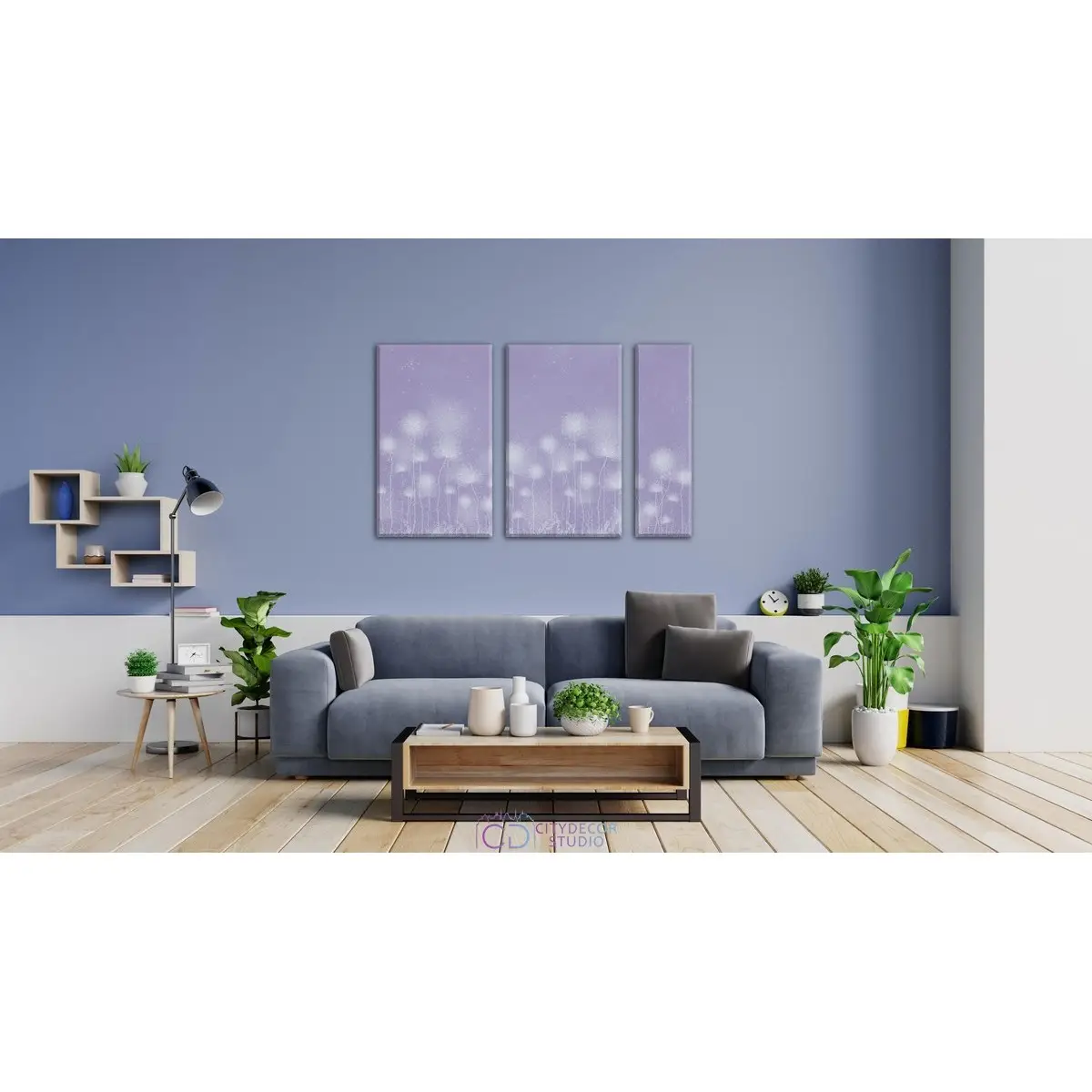 Дизайнерская модульная картина Citydecor Невесомость арт. 11.55 (3 модуля) 75x118 см