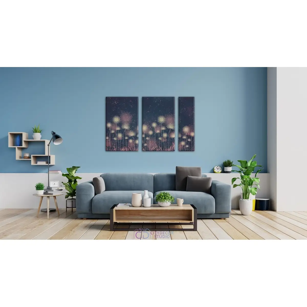 Дизайнерская модульная картина Citydecor Невесомость арт. 11.56 (3 модуля) 75x118 см