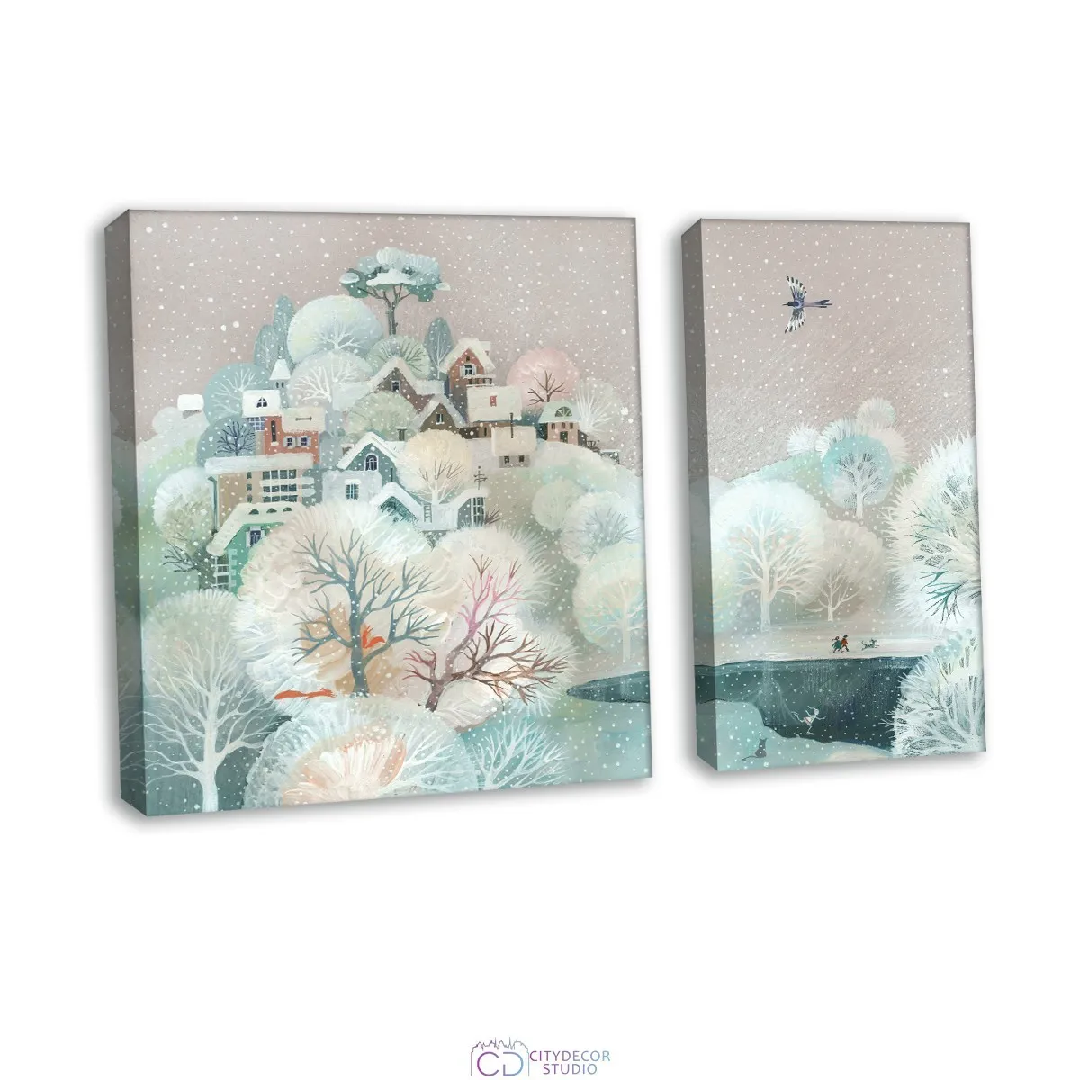 Модульная картина Citydecor Новый Год арт. 12.37 (2 модуля) 70x100 см