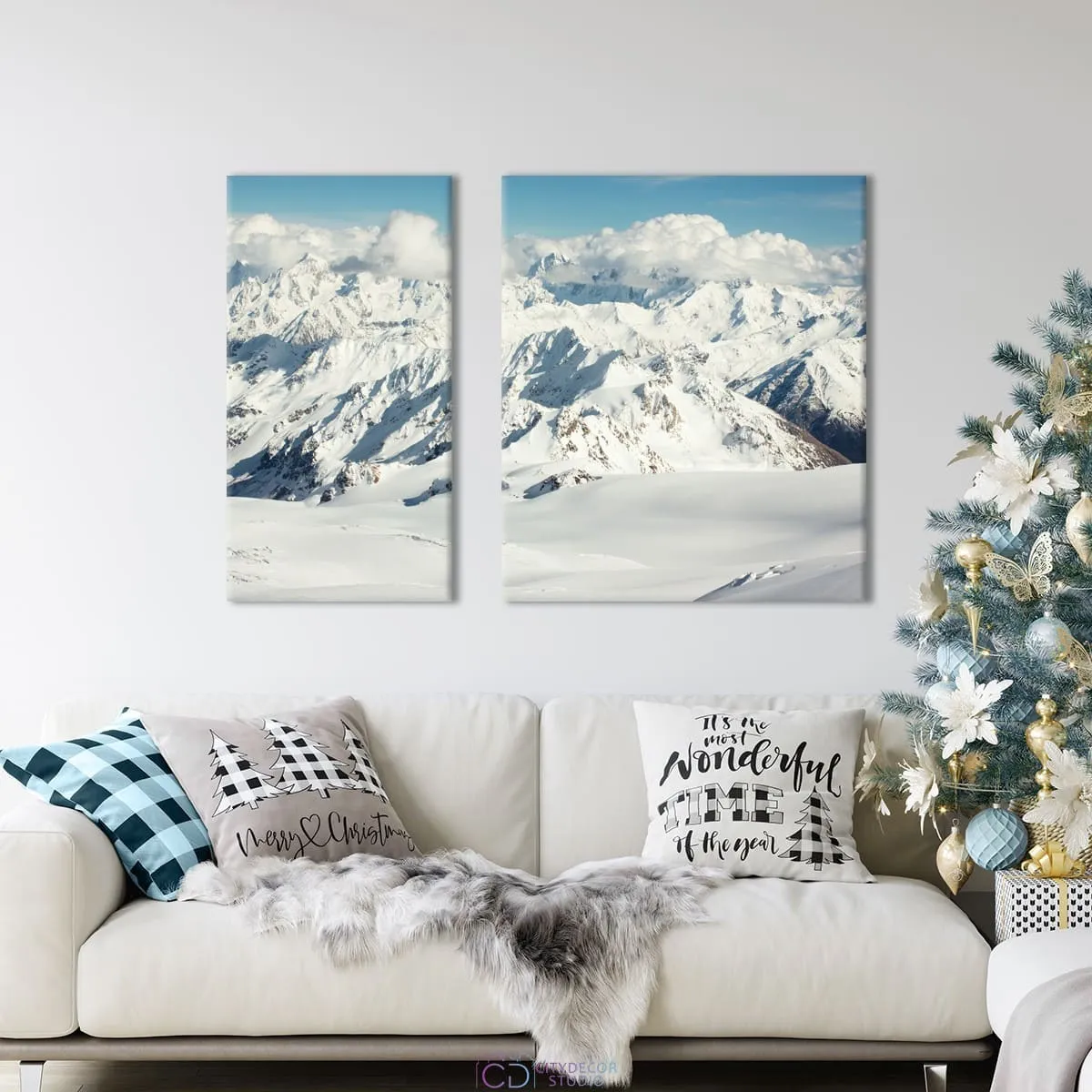 Модульная картина Citydecor Новый Год арт. 12.38 (2 модуля) 70x100 см