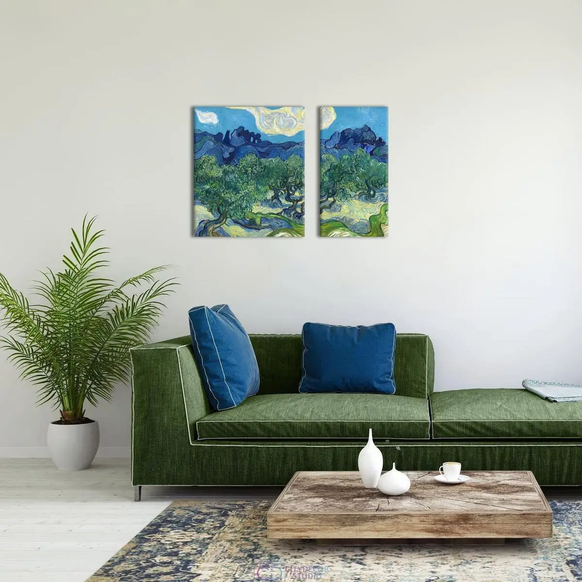 Модульная картина Citydecor "Оливковые деревья", Винсент ван Гог. Репродукция, арт. 12.60 (2 модуль) 70x100 см