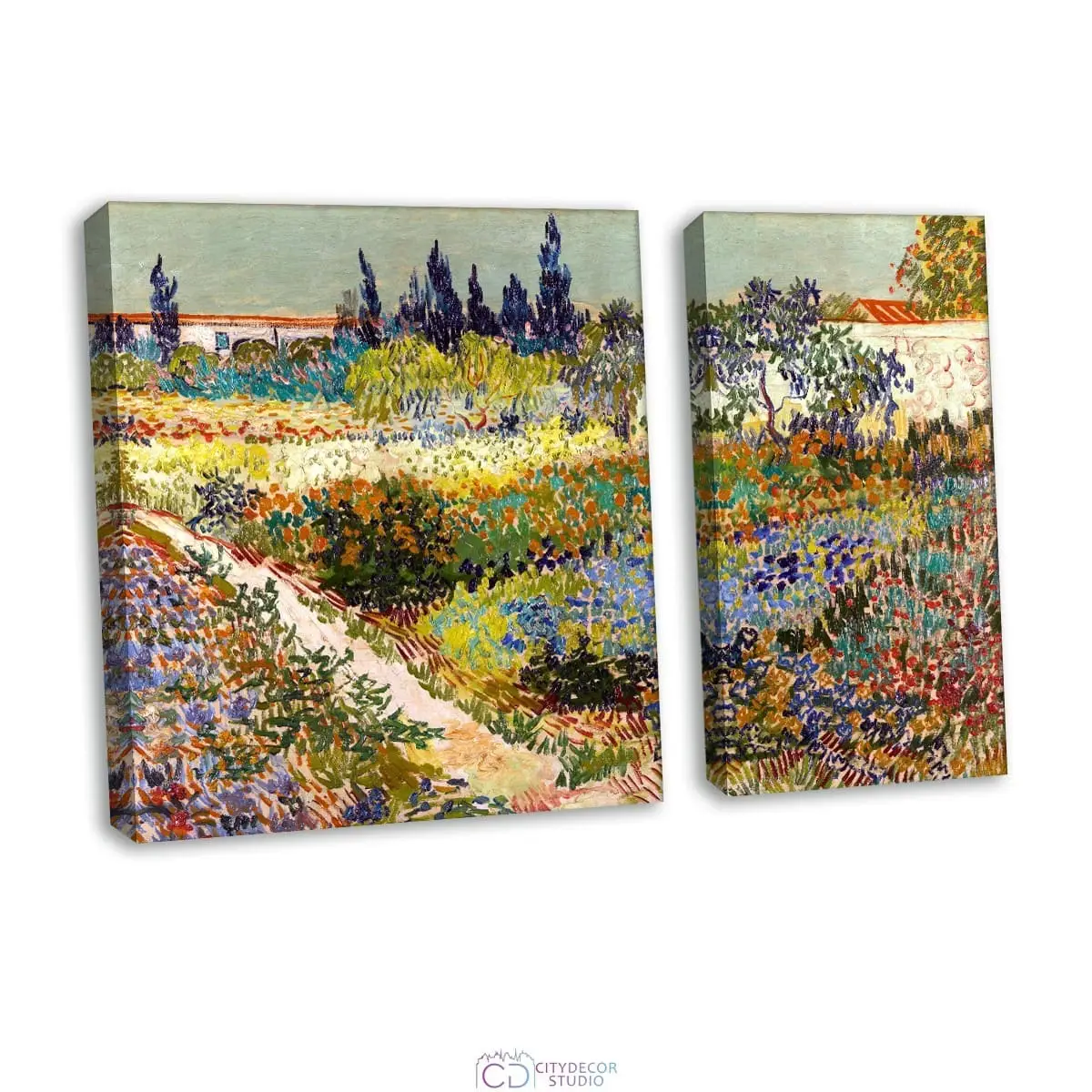 Модульная картина Citydecor "Сад в Арле", Винсент ван Гог. Репродукция, арт. 12.61 (2 модуль) 70x100 см