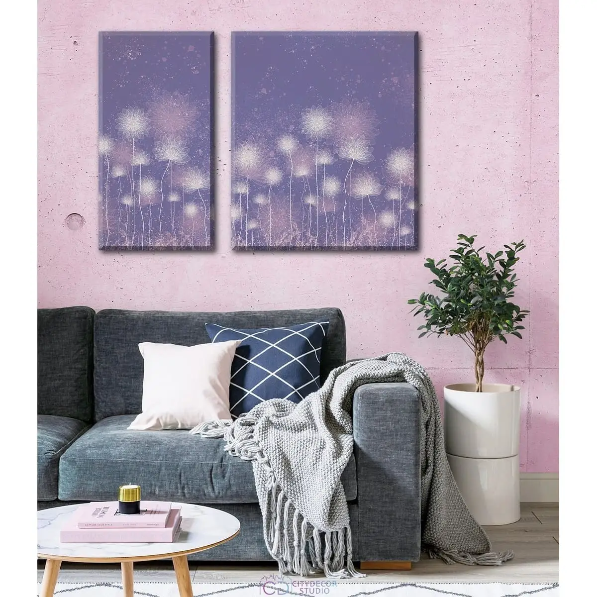 Дизайнерская модульная картина Citydecor Невесомость арт. 12.69 (2 модуля) 70x100 см