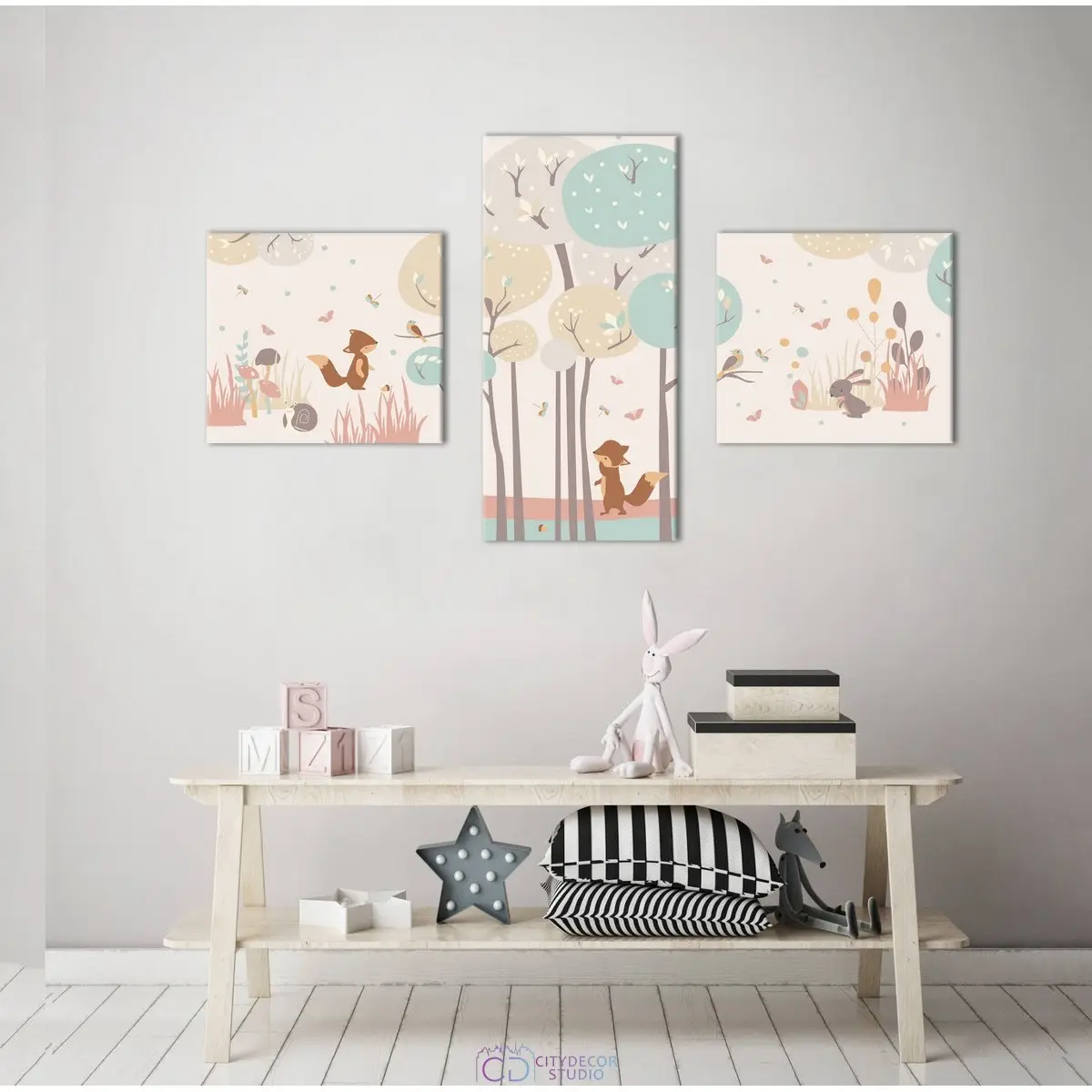 Модульная картина Citydecor Детская арт. 13.3 (3 модуля) 77x133 см