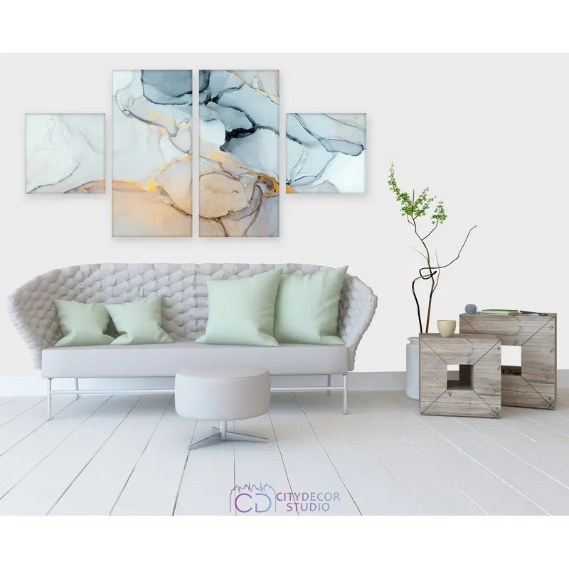 Модульная картина Citydecor Абстракция арт. 15.11 (4 модуля) 77x157 см