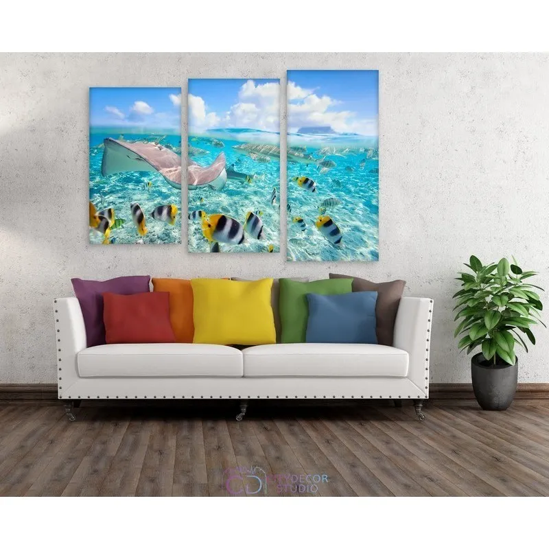 Модульная картина Citydecor Море/Водопады арт. 16.22 (3 модуля) 77x117 см