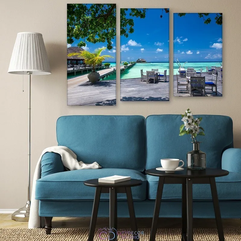 Модульная картина Citydecor Море/Водопады арт. 16.23 (3 модуля) 77x117 см