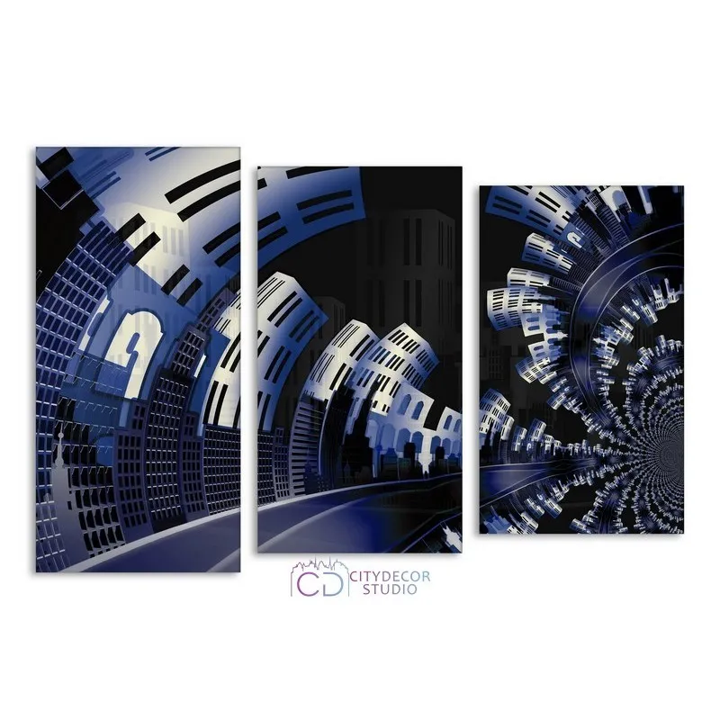 Модульная картина Citydecor Абстракция арт. 16.5 (3 модуля) 77x117 см