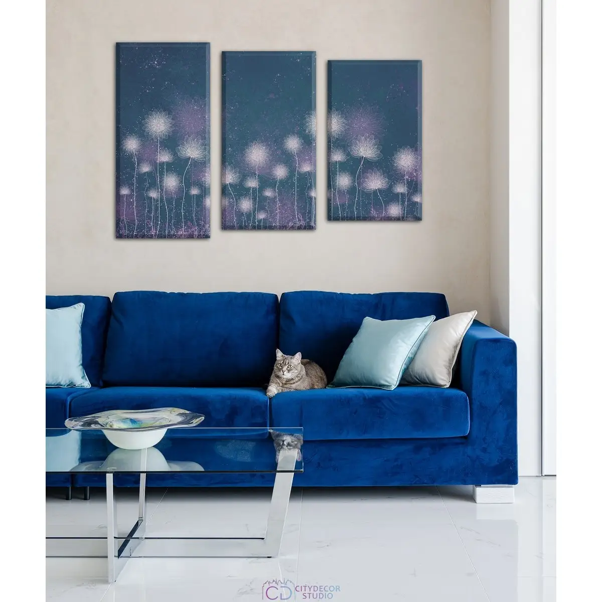 Дизайнерская модульная картина Citydecor Невесомость арт. 16.70 (3 модуля) 77x117 см