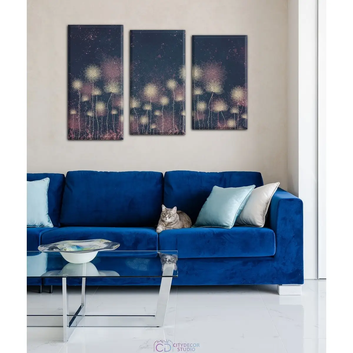 Дизайнерская модульная картина Citydecor Невесомость арт. 16.77 (3 модуля) 77x117 см