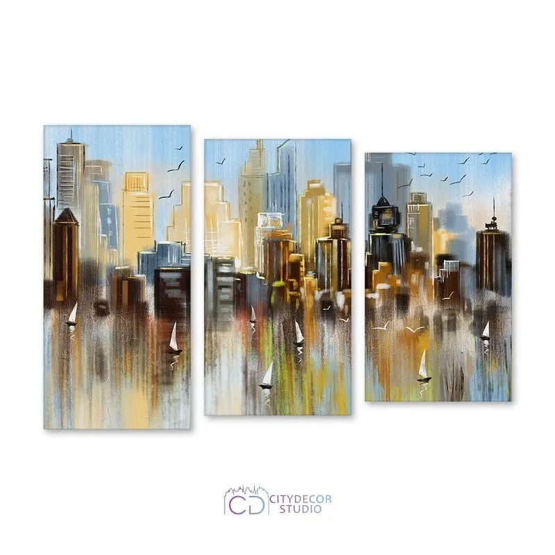 Модульная картина Citydecor Города/Архитектура арт. 16.9 (3 модуля) 77x117 см