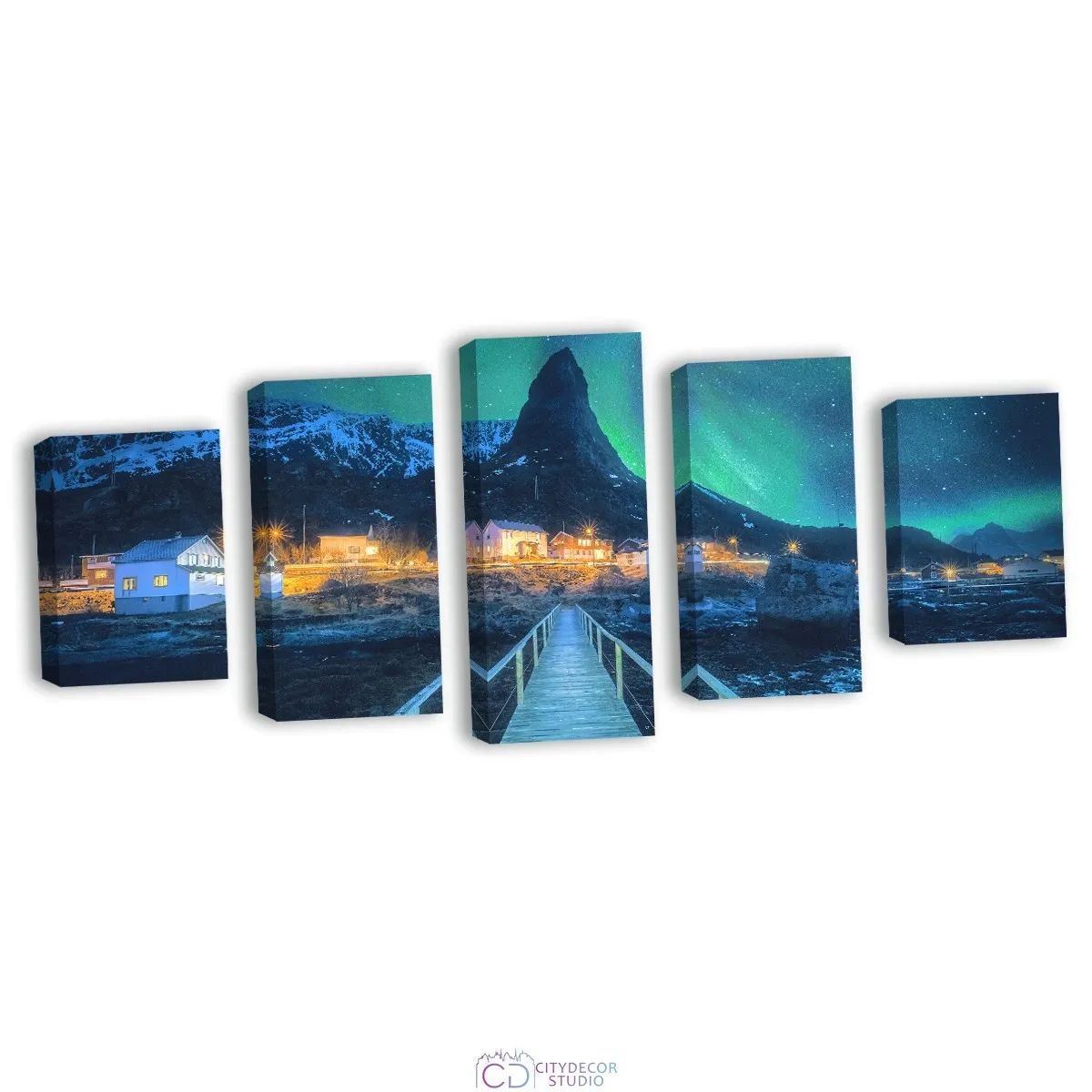 Модульная картина Citydecor Новый Год арт. 17.29 (5 модулей) 90x197 см