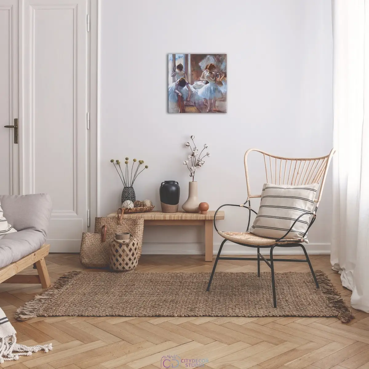 Модульная картина Citydecor "Танцовщицы", Эдгар Дэга. Репродукция, арт. 19.31 (1 модуль) 37x37 см