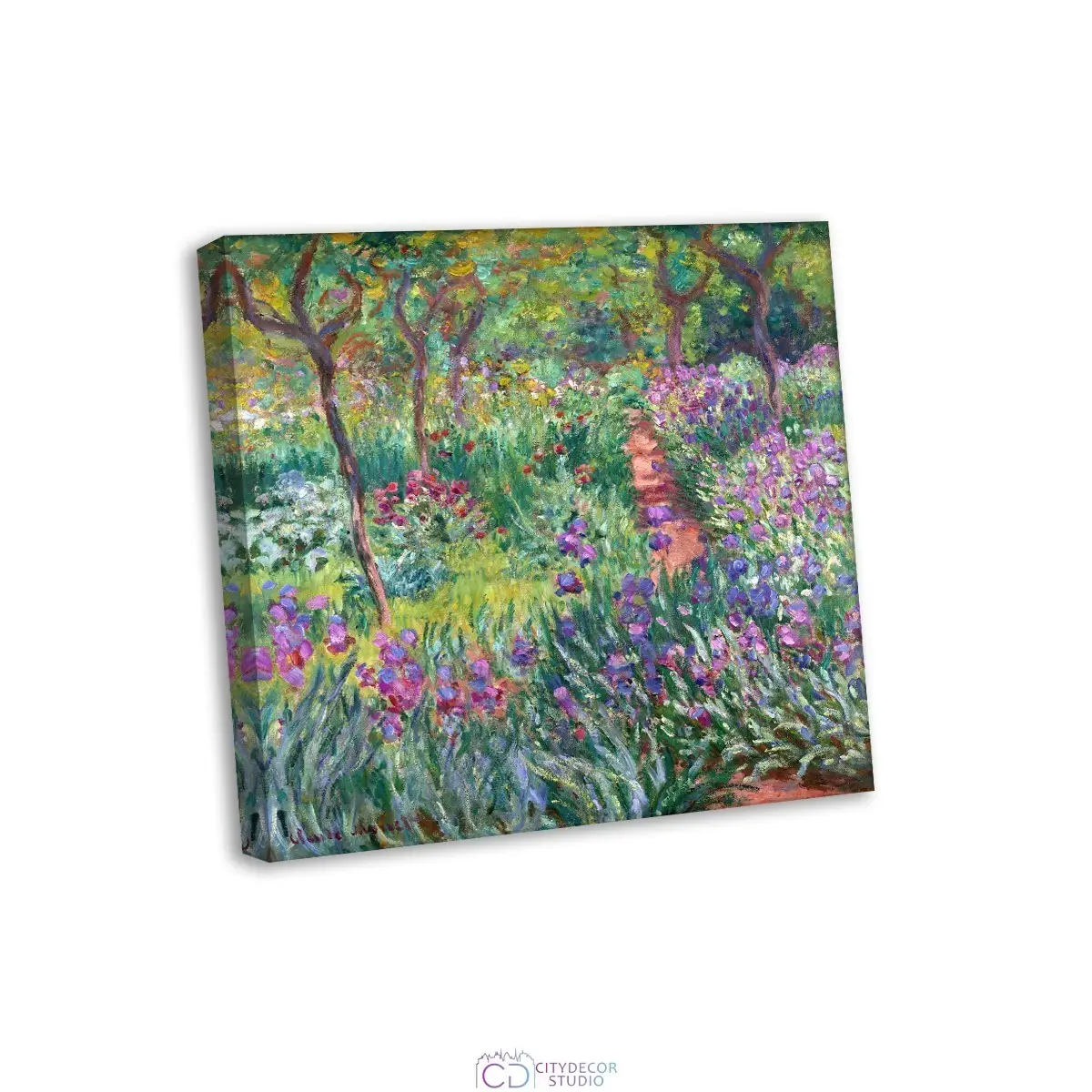 Модульная картина Citydecor "Ирисы в Живерни", Клод Моне. Репродукция, арт. 19.42 (1 модуль) 37x37 см