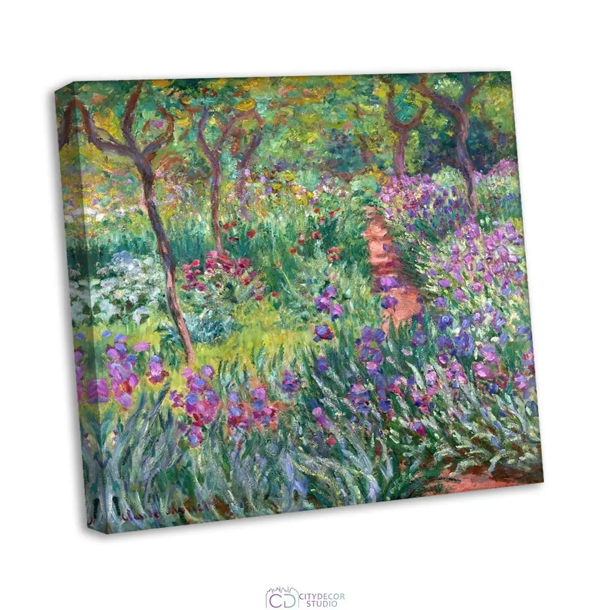 Модульная картина Citydecor "Ирисы в Живерни", Клод Моне. Репродукция, арт. 19.43 (1 модуль) 70x70 см
