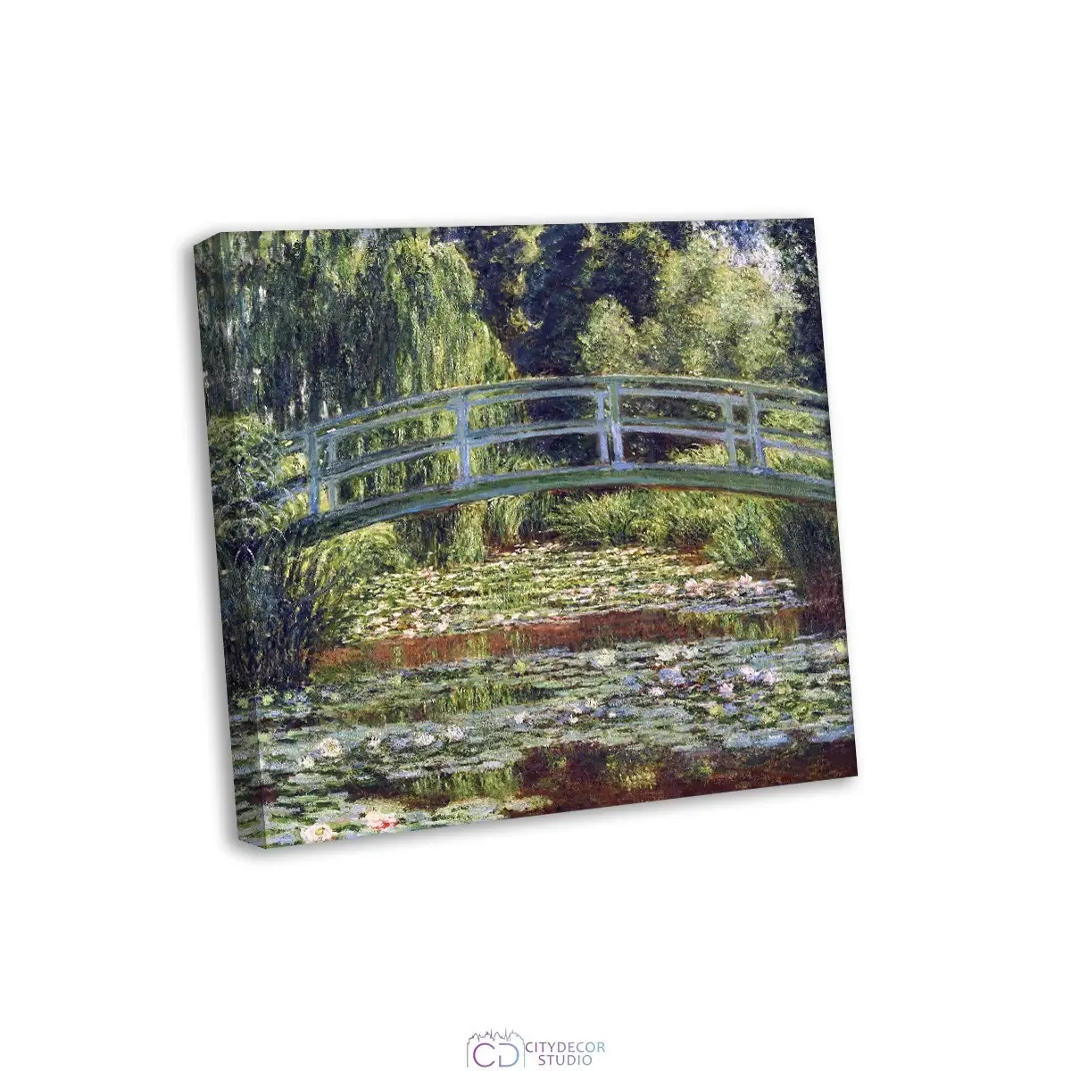 Модульная картина Citydecor "Японский мостик", Клод Моне. Репродукция, арт. 19.44 (1 модуль) 37x37 см