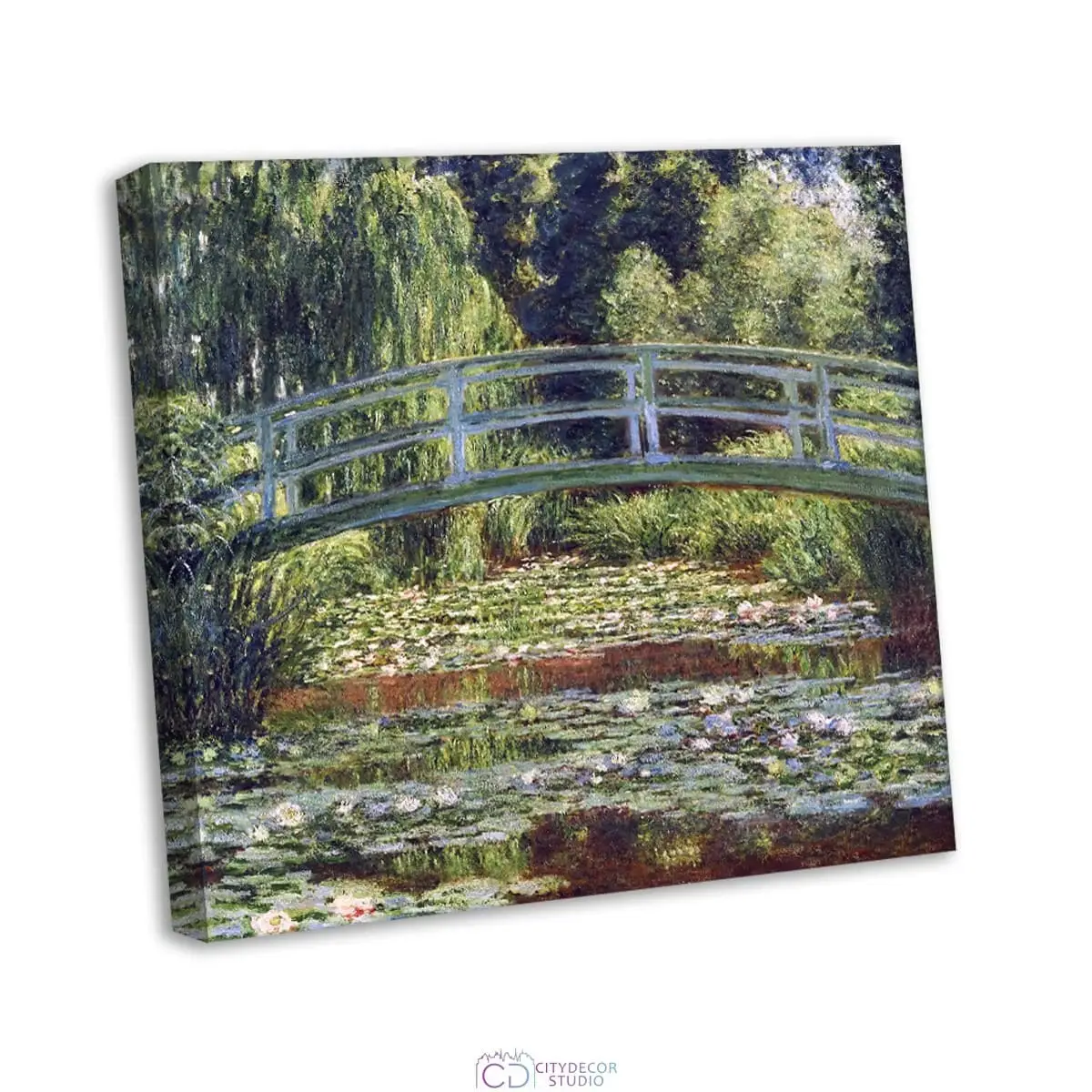 Модульная картина Citydecor "Японский мостик", Клод Моне. Репродукция, арт. 19.45 (1 модуль) 70x70 см