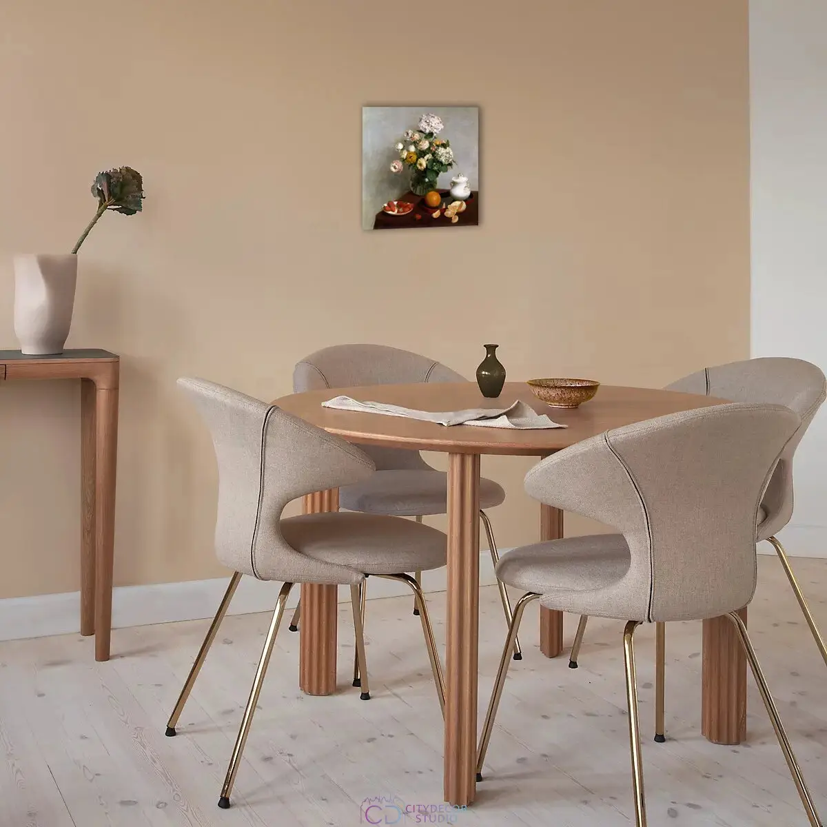 Модульная картина Citydecor "Цветы и фрукты", Генри Латур. Репродукция, арт. 19.46 (1 модуль) 37x37 см