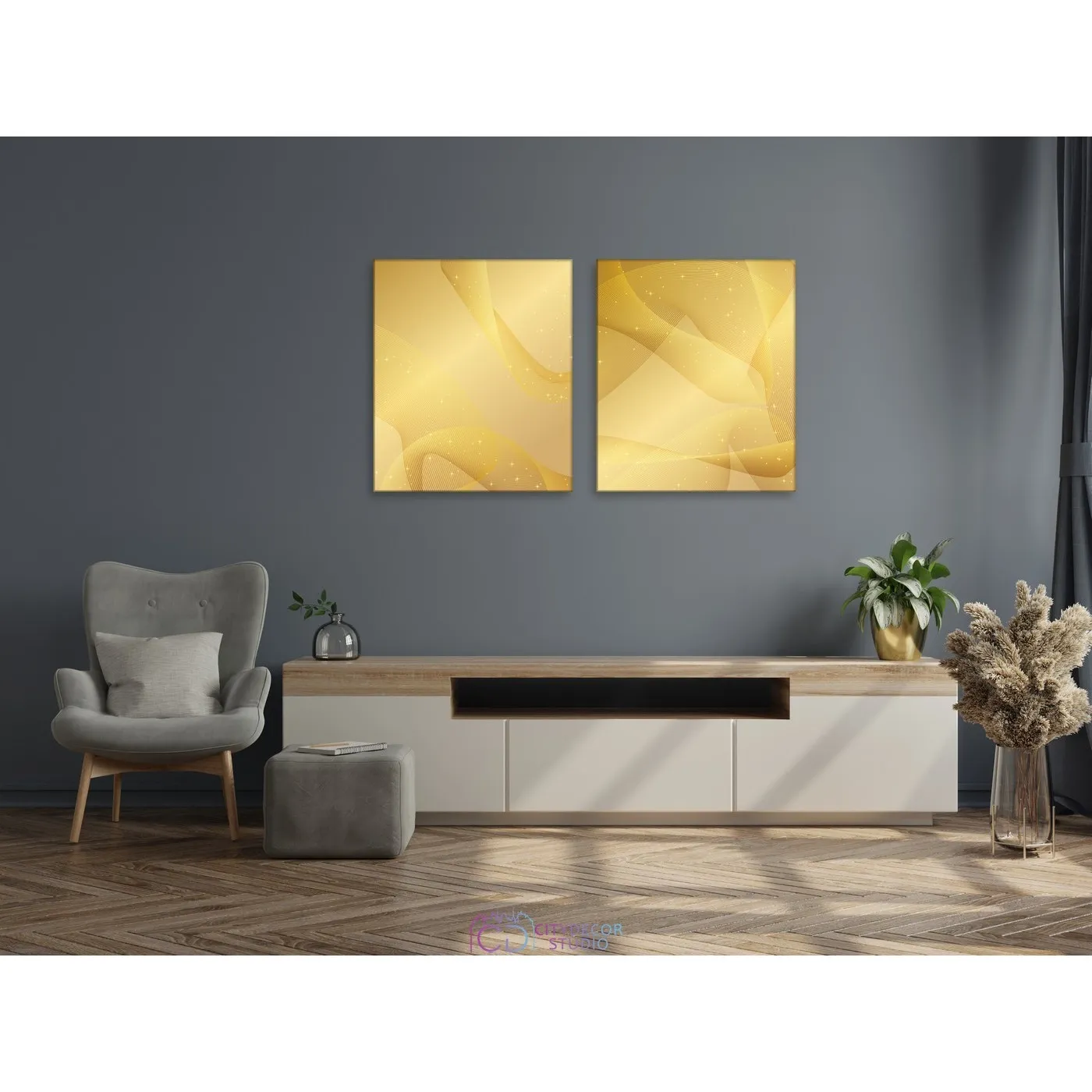 Модульная картина Citydecor Абстракция арт. 2.115 (2 модуля) 70x123 см