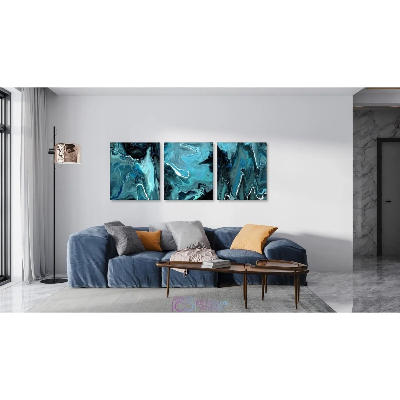 Модульная картина Citydecor Абстракция арт. 2.116 (3 модуля) 70x186 см