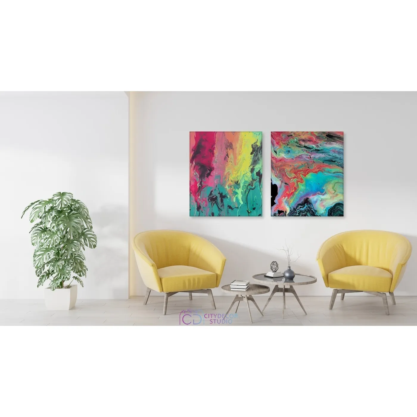 Модульная картина Citydecor Абстракция арт. 2.117 (2 модуля) 70x123 см