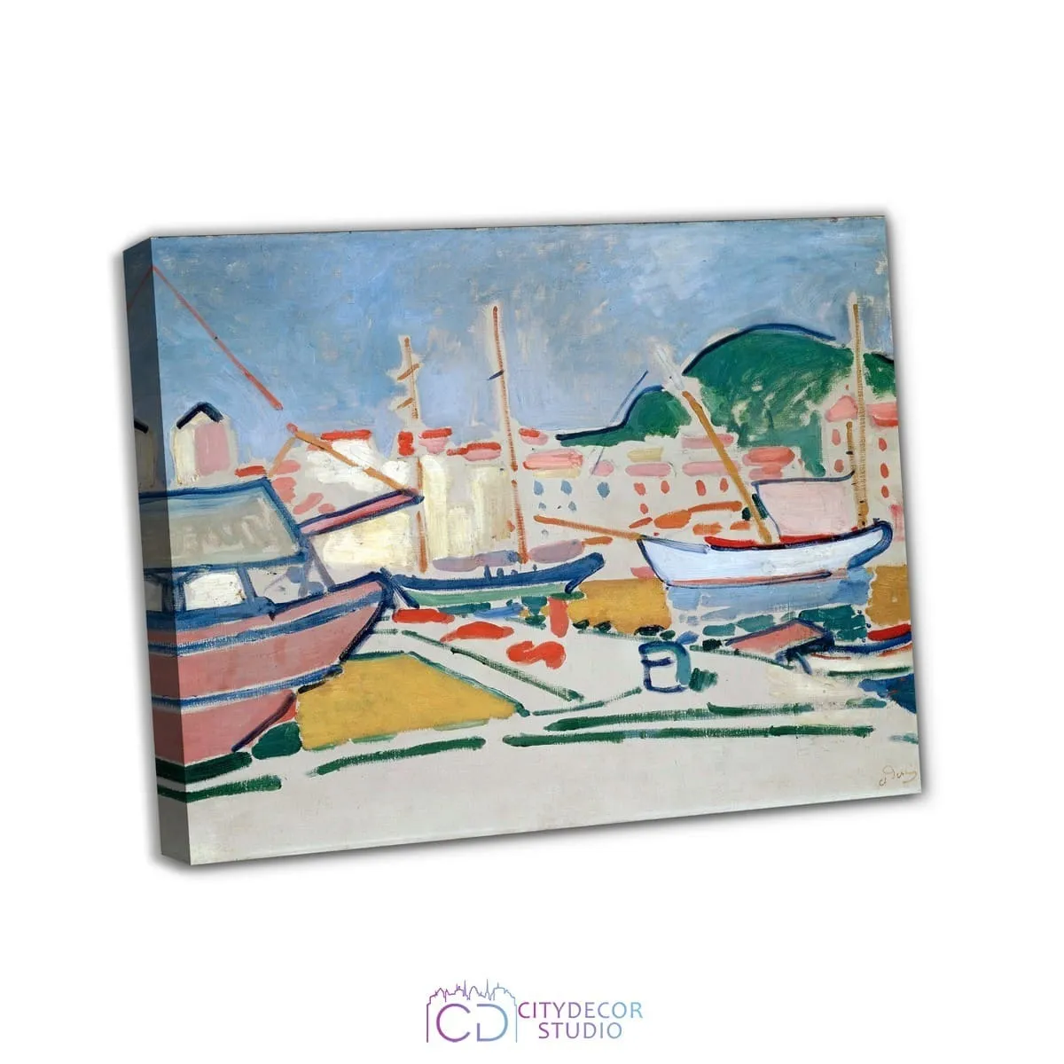 Картина "Порт", Андре Дерен. Репродукция, арт. 2.124 (60x70 см)