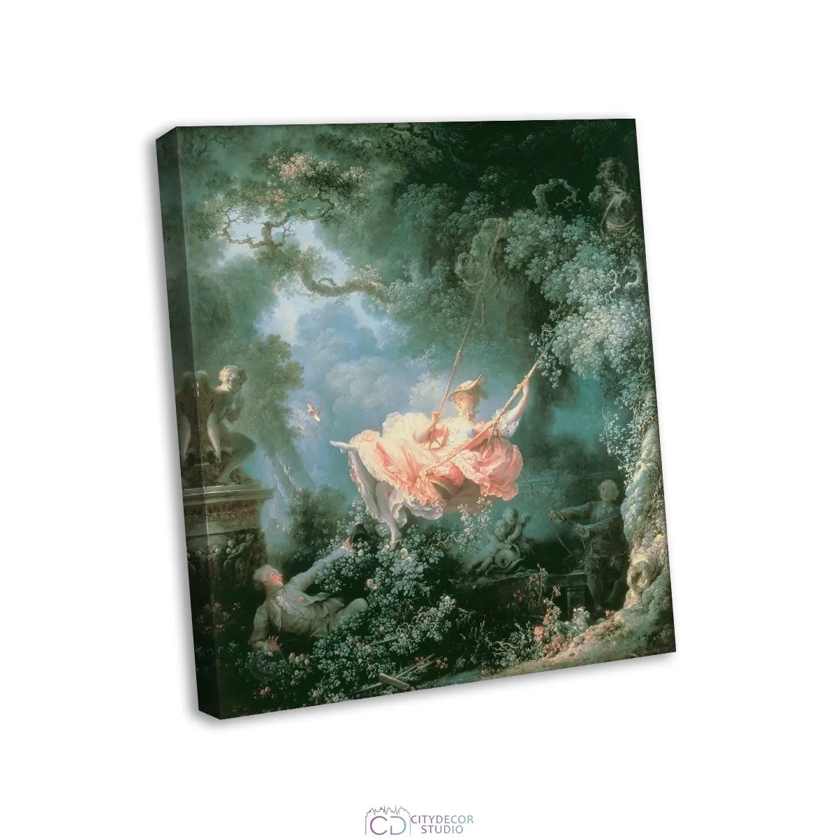 Модульная картина Citydecor &quot;Качели&quot;, Жан Оноре Фрагонар. Репродукция, арт.2.153 (1 модуль) 60x70 см