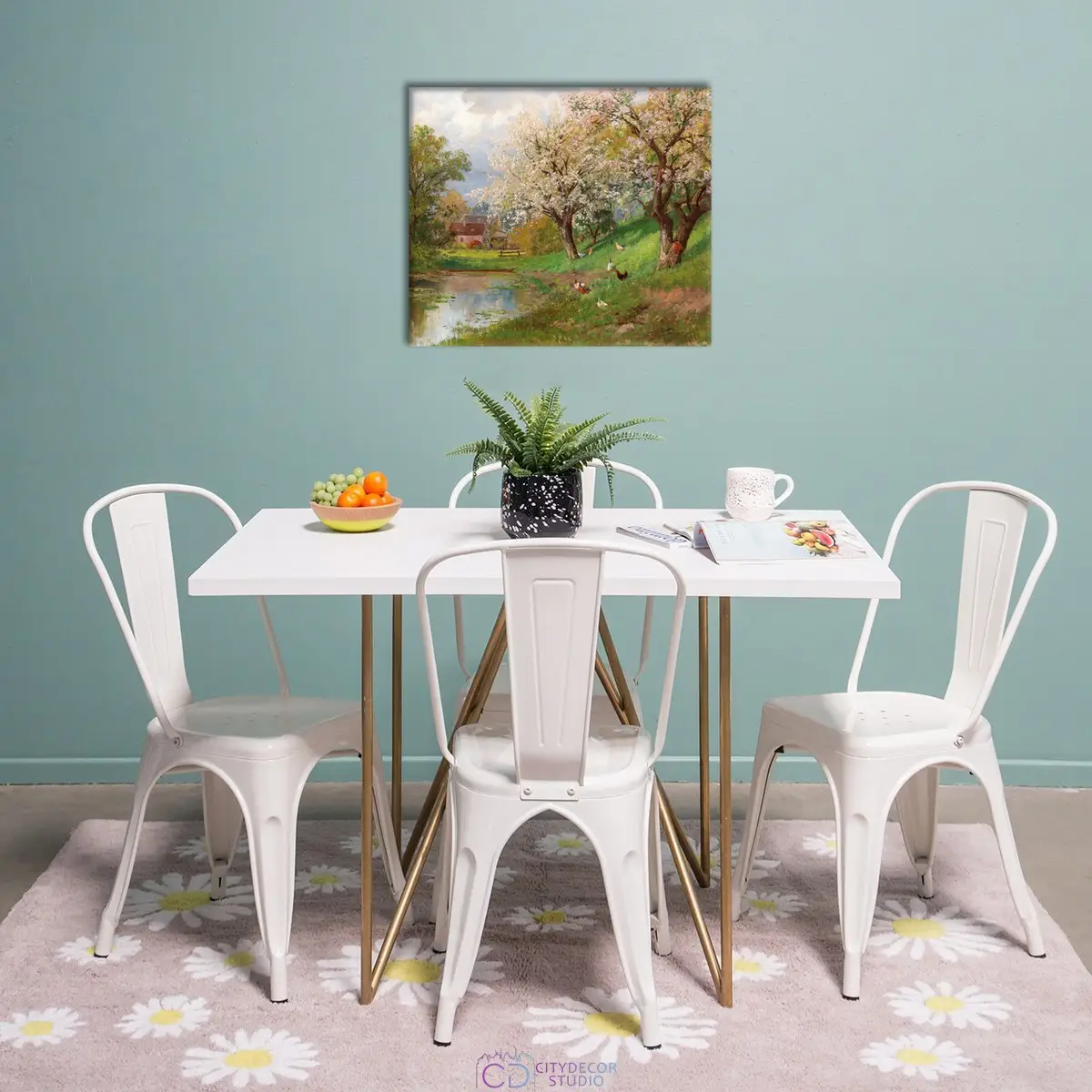 Модульная картина Citydecor "Весна в деревне", Алоис Арнеггер. Репродукция, арт. 2.179 (1 модуль) 60x70 см