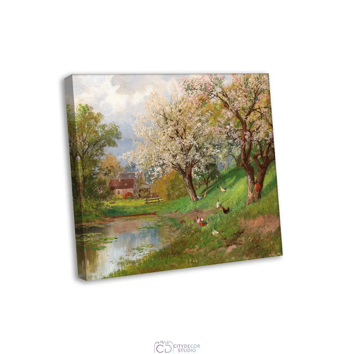 Модульная картина Citydecor "Весна в деревне", Алоис Арнеггер. Репродукция, арт. 2.179 (1 модуль) 60x70 см